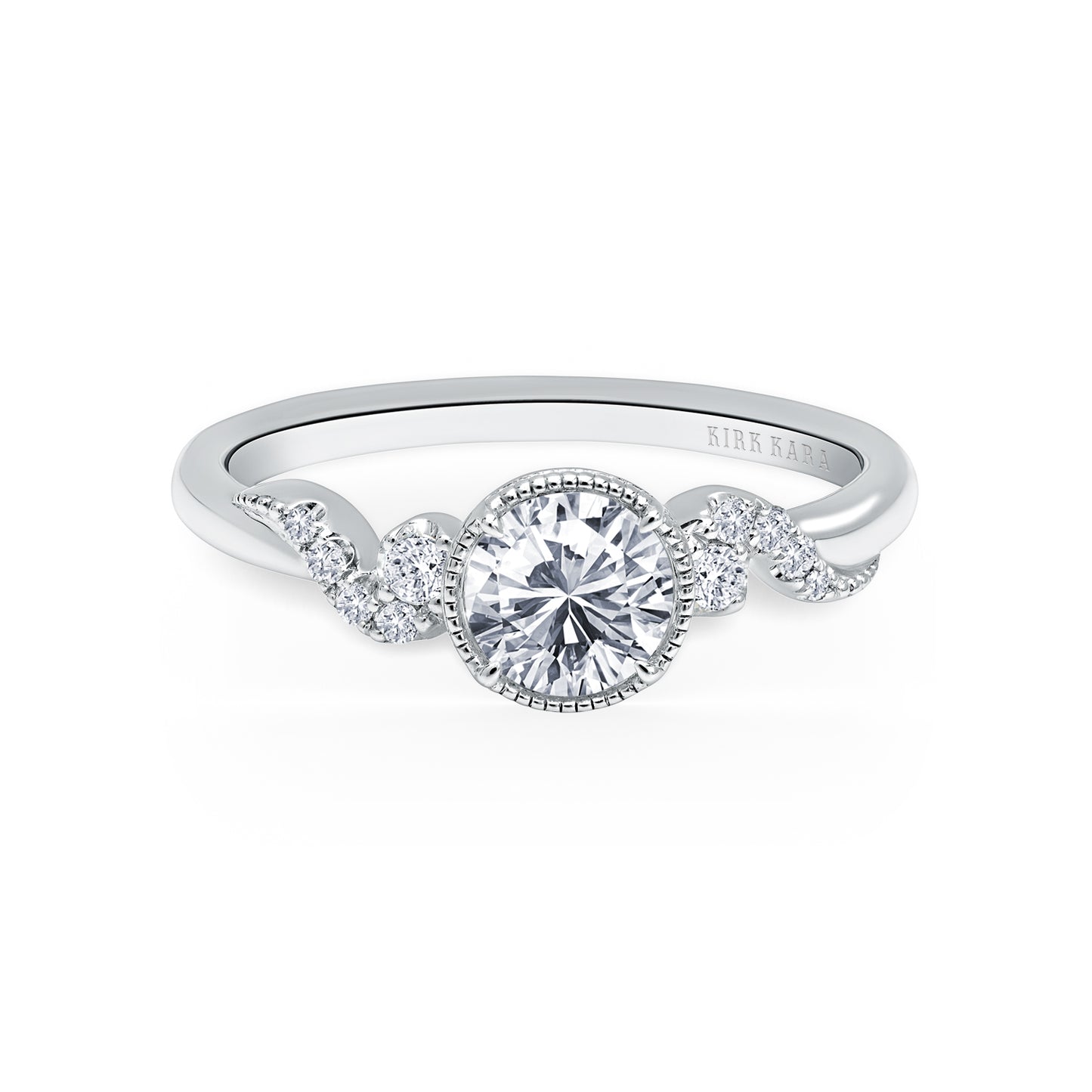 Elegant Swirl Diamond Engagement Ring