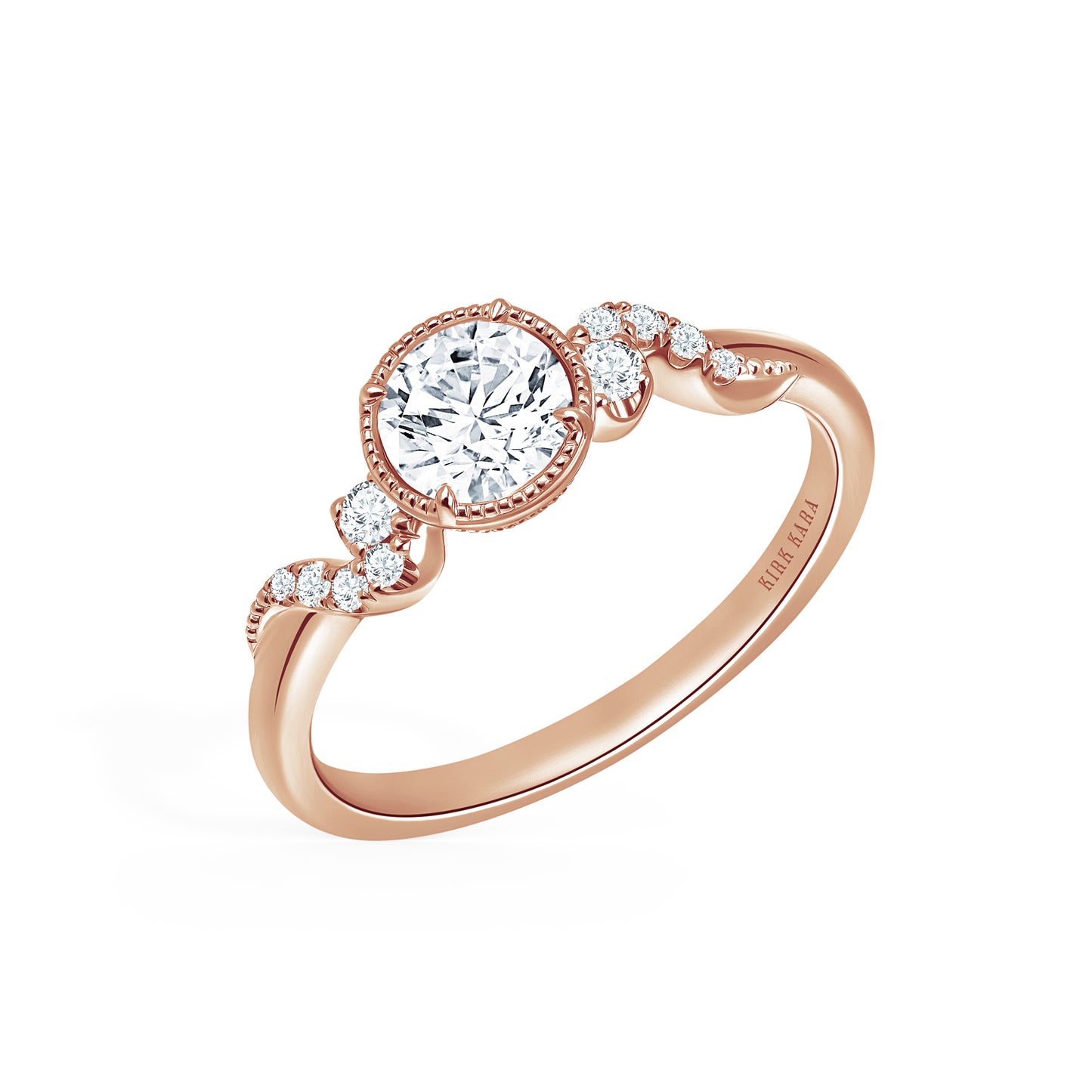 Elegant Swirl Diamond Engagement Ring