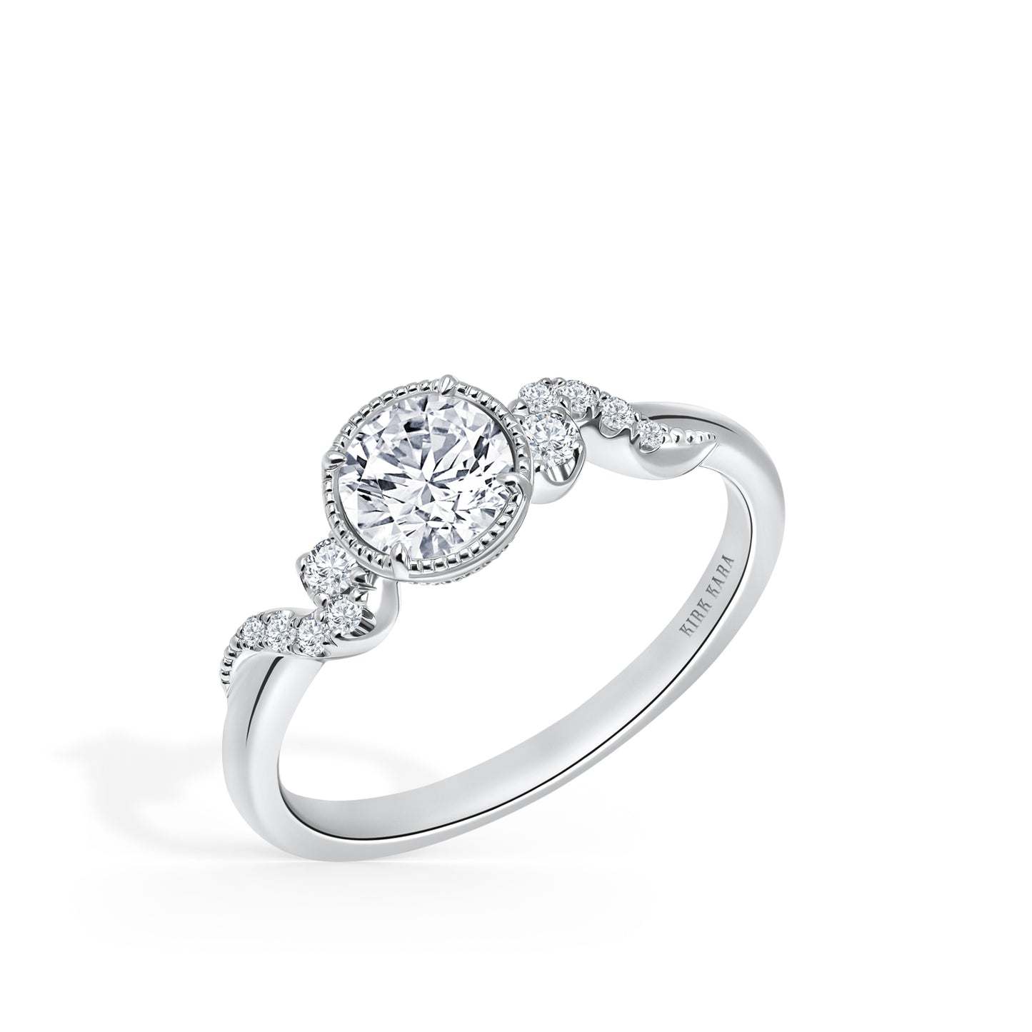 Elegant Swirl Diamond Engagement Ring