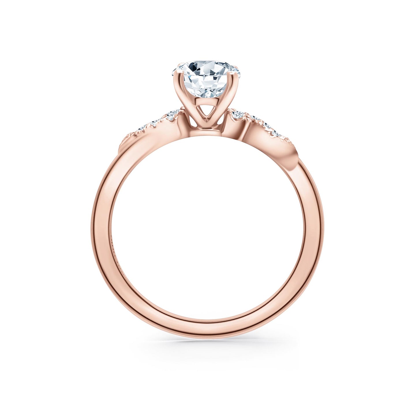 Swirl Accent Diamond Engagement Ring