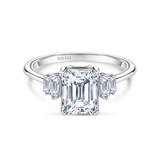 Five Stone Baguette Side Stone Diamond Engagement Ring