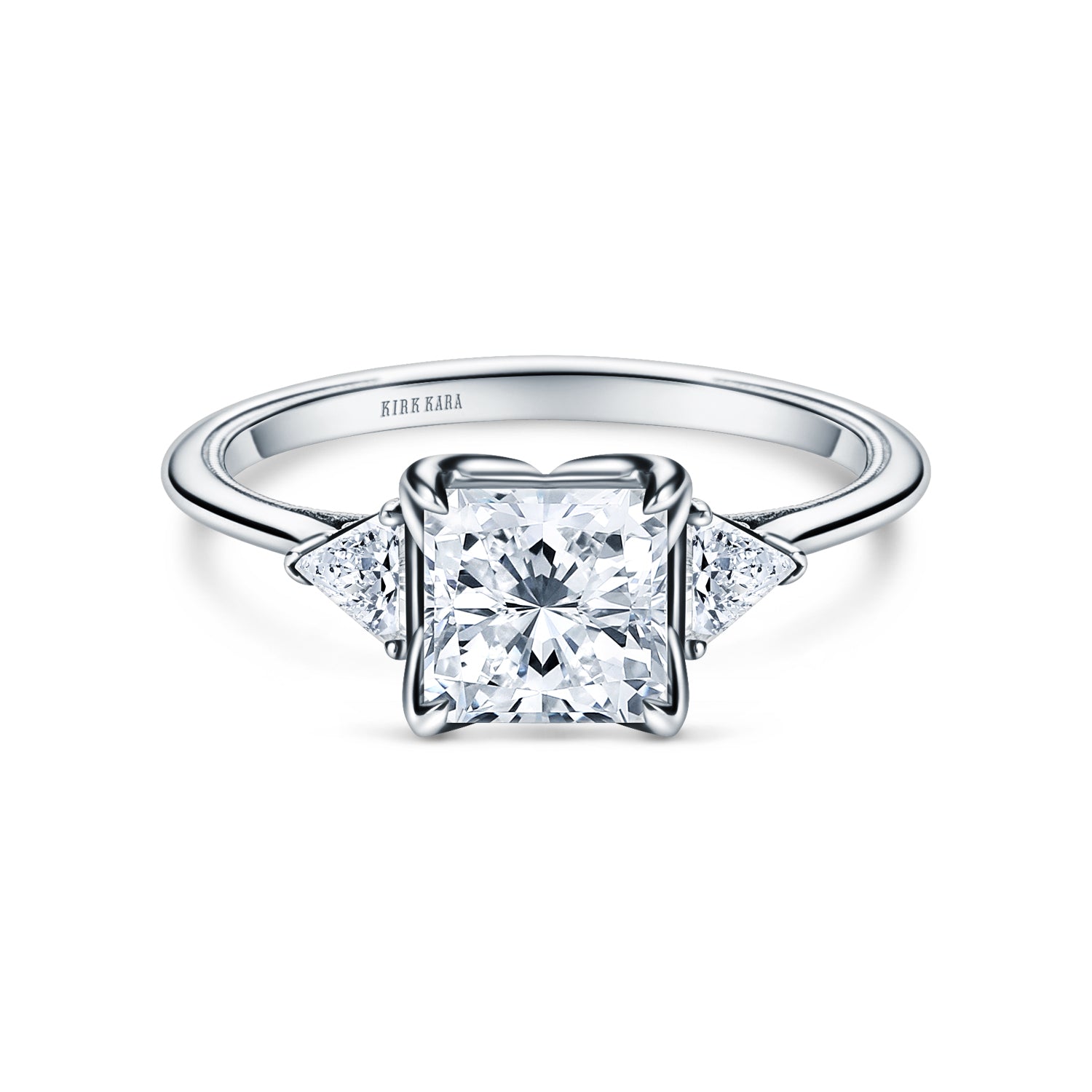Mens 18k Gold Trillion & Princess Cut Diamond Band Ring – Cileone Jewelers