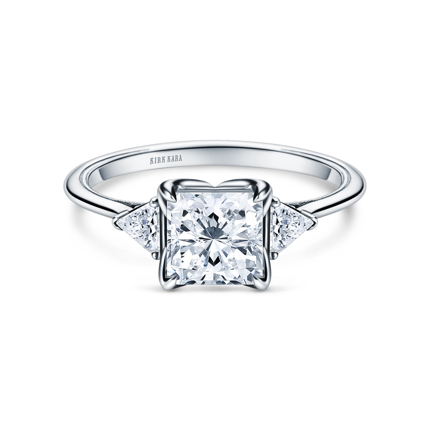 Kirk Kara Pirouetta Princess Cut Two-Tone Halo Diamond