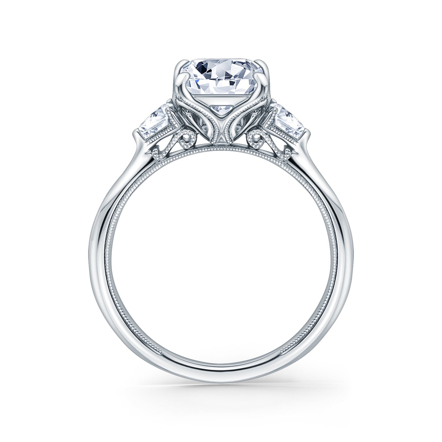 Lab-Created Diamonds by KAY Princess & Trillion-Cut Three-Stone Engagement  Ring 1-1/2 ct tw 14K White Gold | Kay