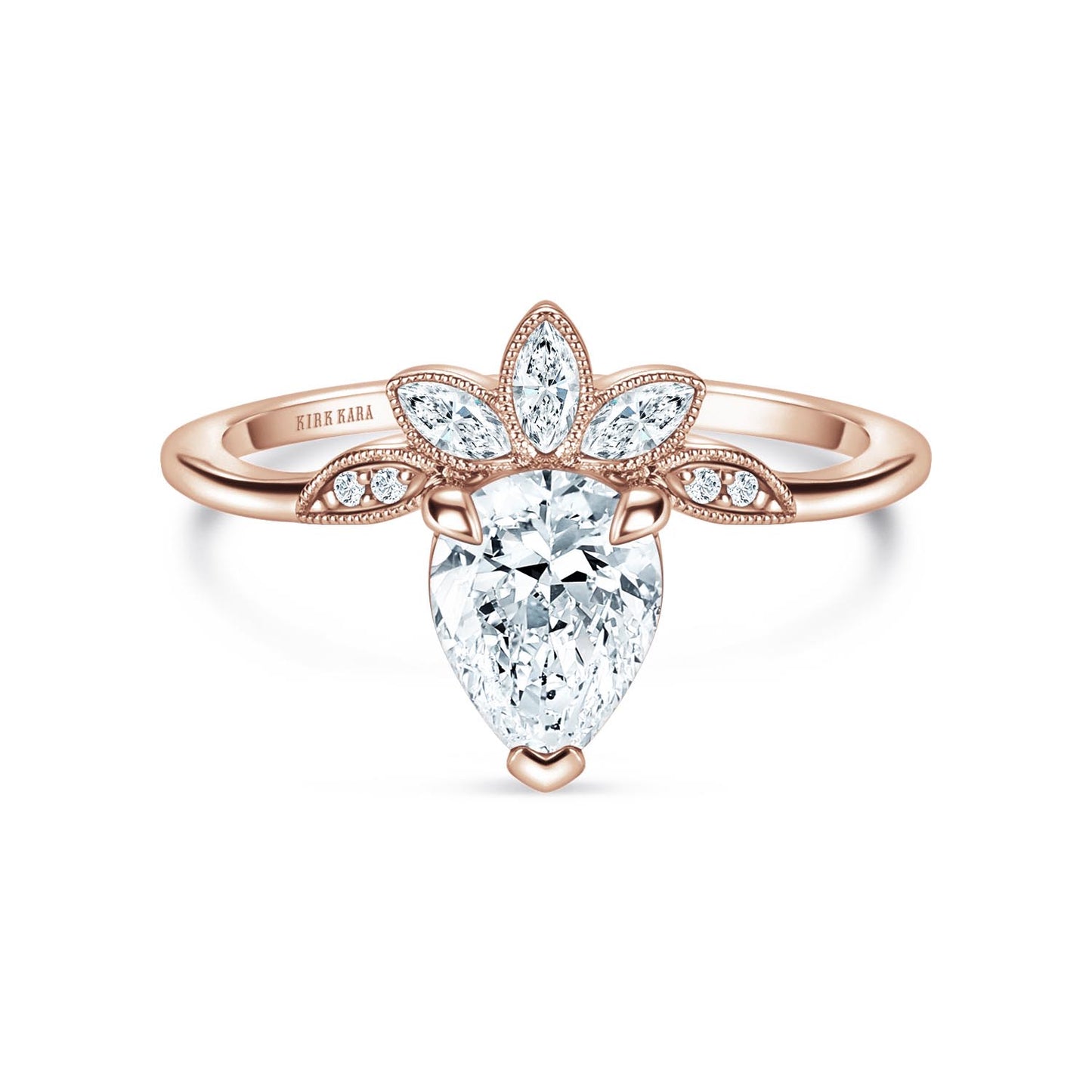 Floral Boho Floating Diamond Engagement Ring