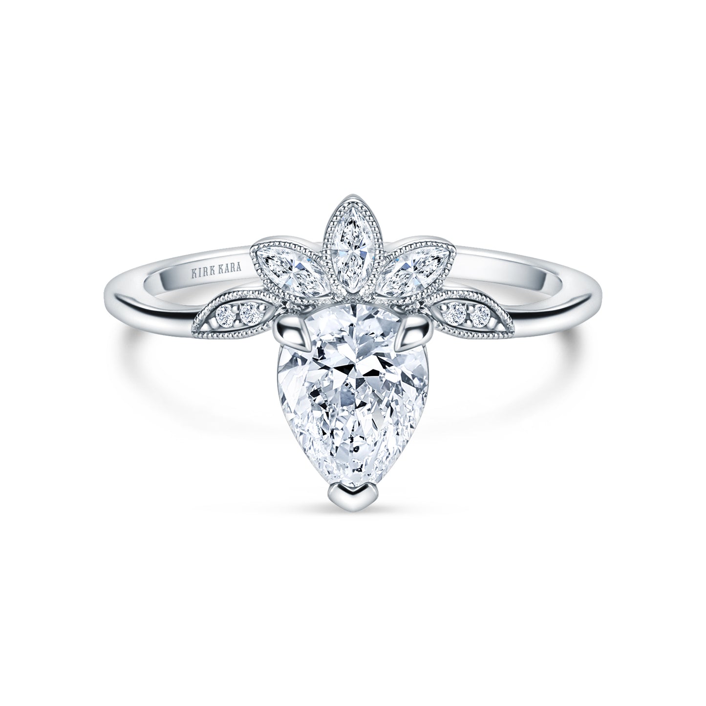 Floral Boho Floating Diamond Engagement Ring