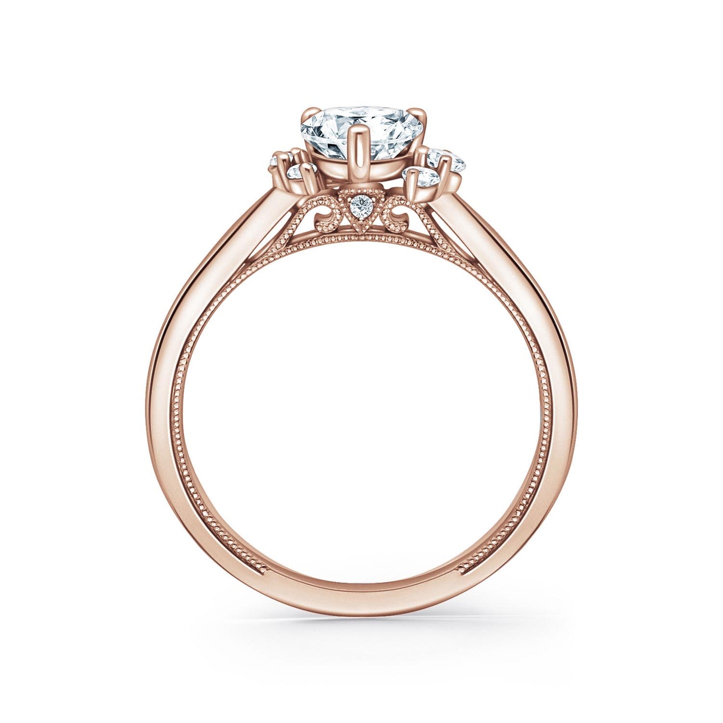 Asymmetrical Cluster Boho Diamond Engagement Ring