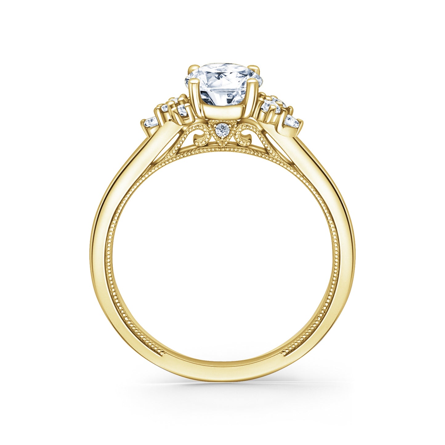 Round Diamond Cluster Engagement Ring