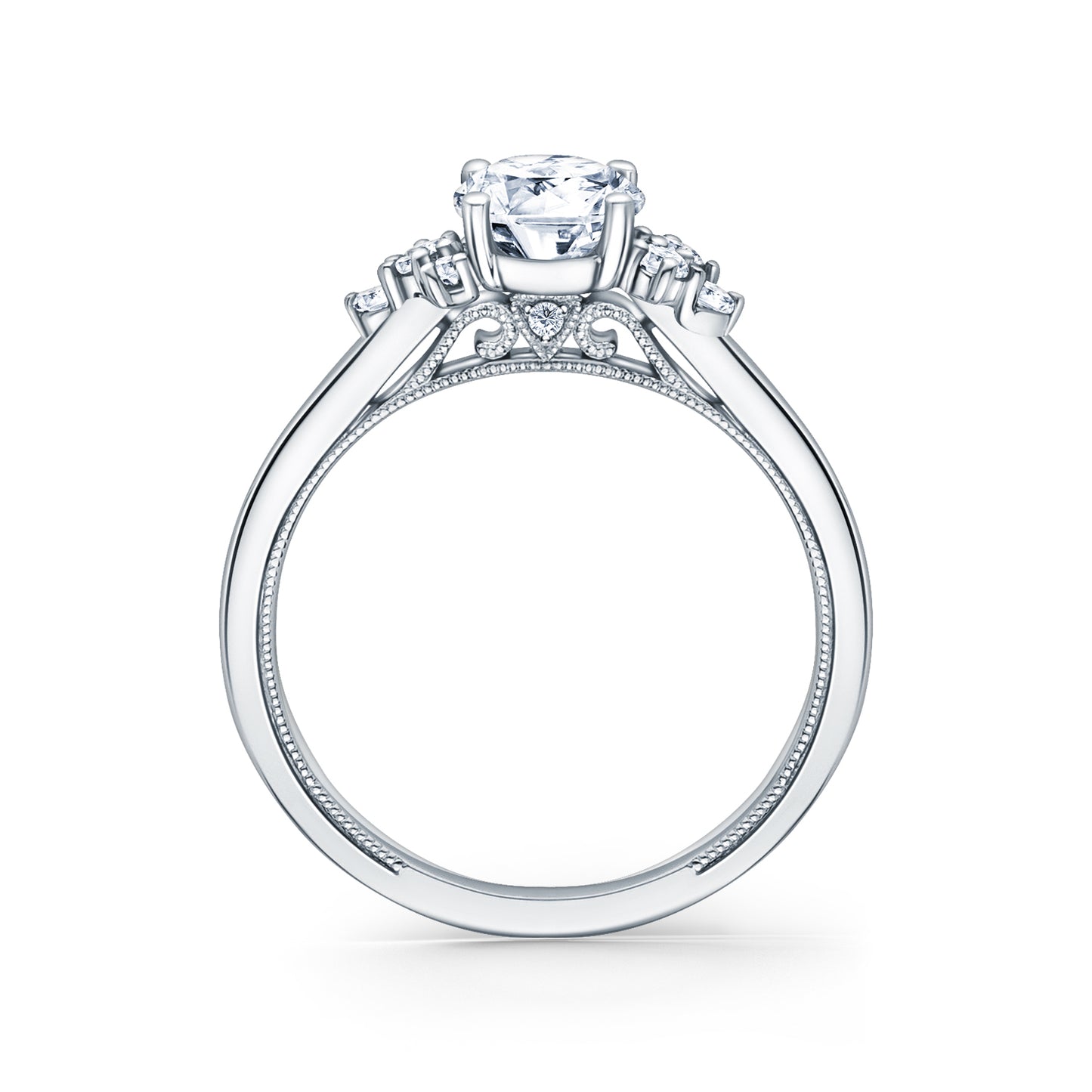 Round Diamond Cluster Engagement Ring