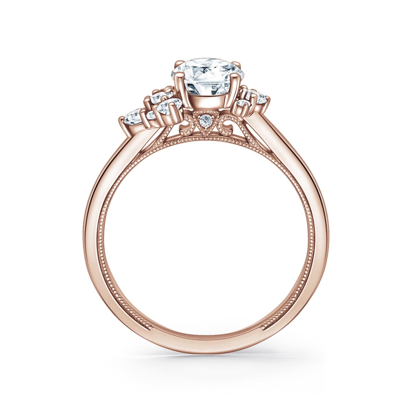 Asymmetrical Boho Diamond Engagement Ring