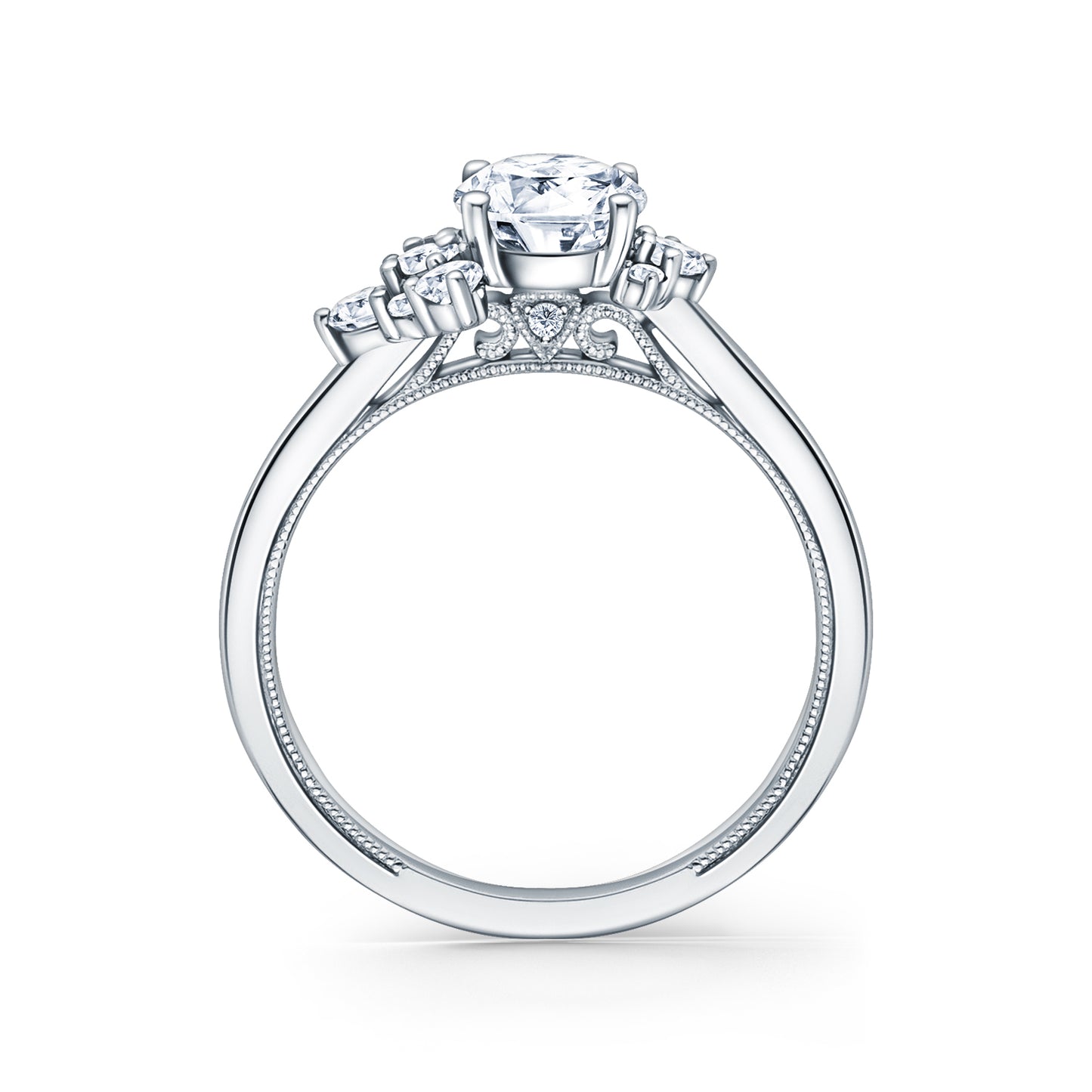 Asymmetrical Boho Diamond Engagement Ring