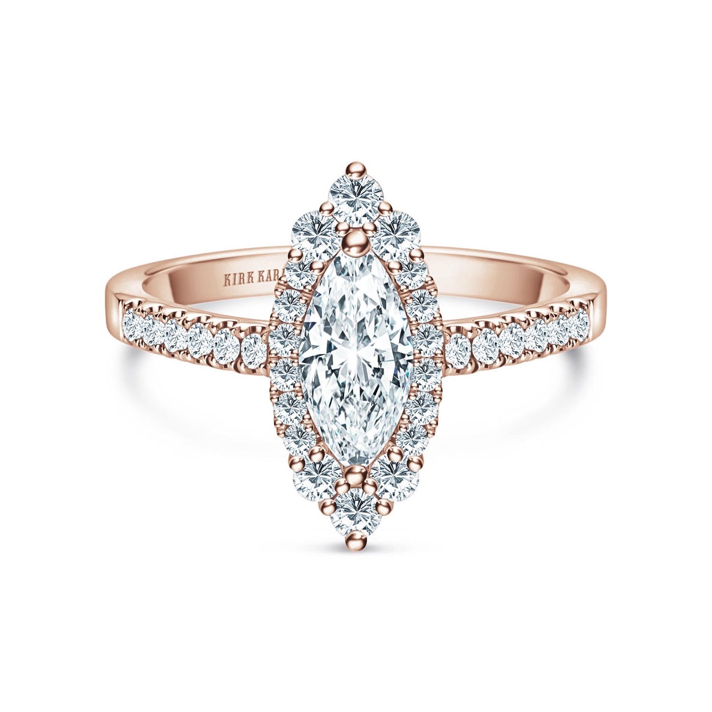 Elegant Graduated Halo Diamond Engagement Ring