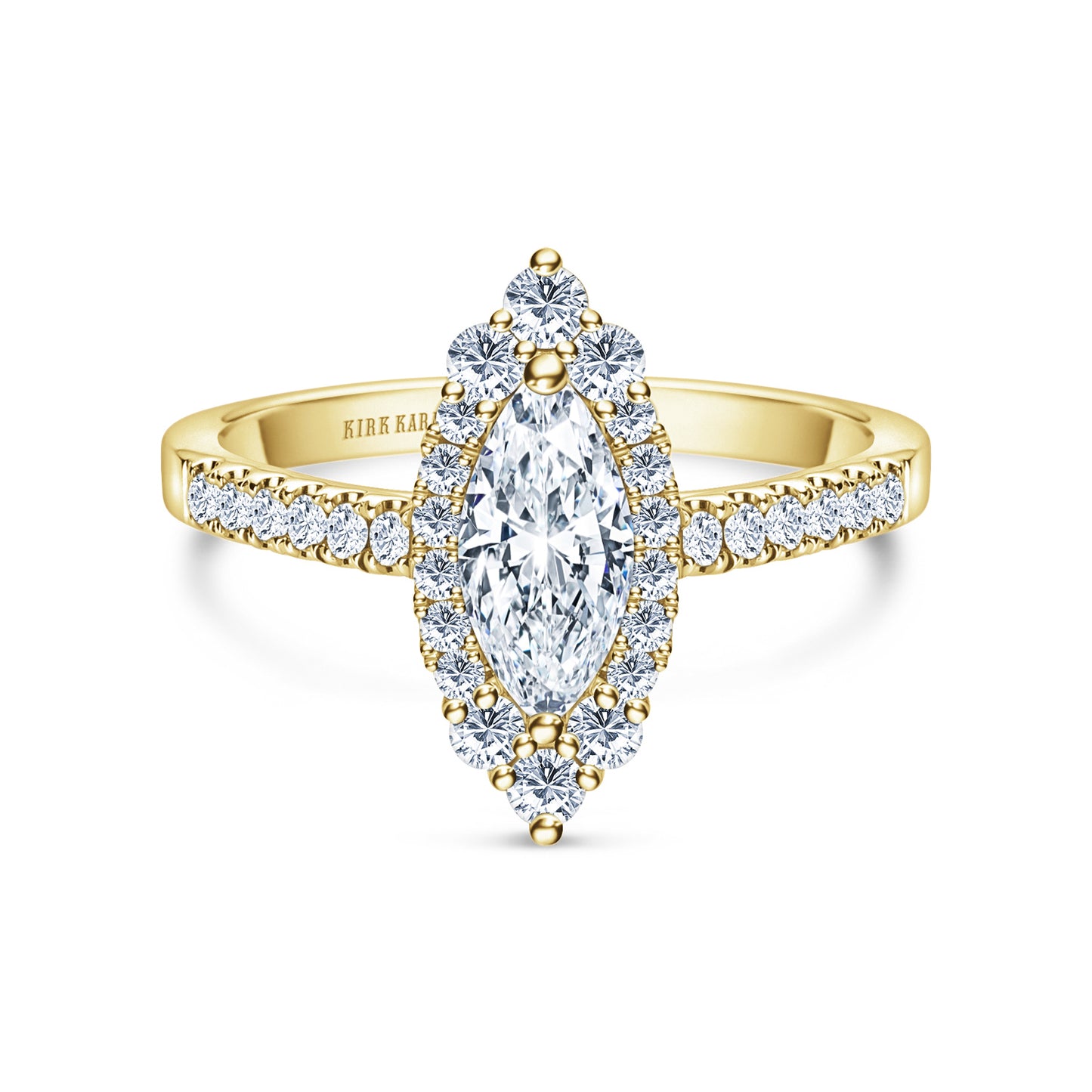 Elegant Graduated Halo Diamond Engagement Ring
