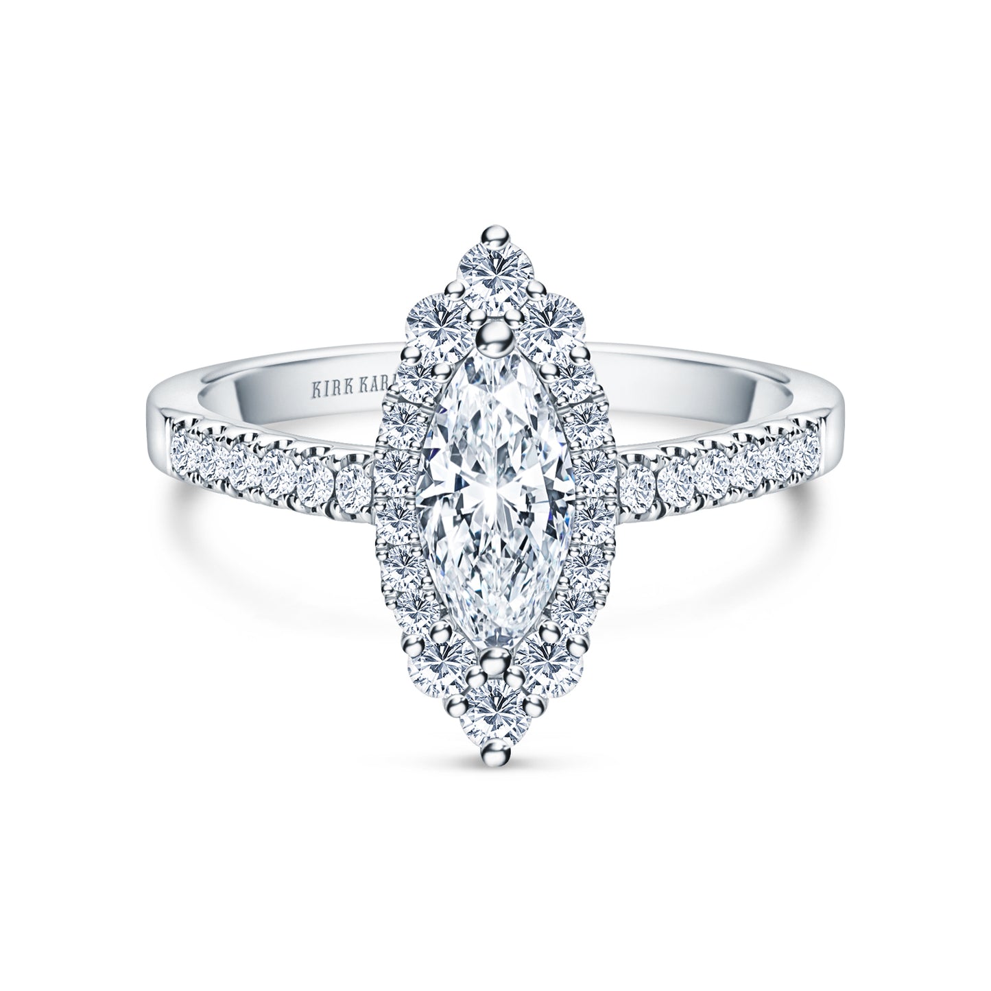 Elegant Graduated Halo Diamond Engagement Ring