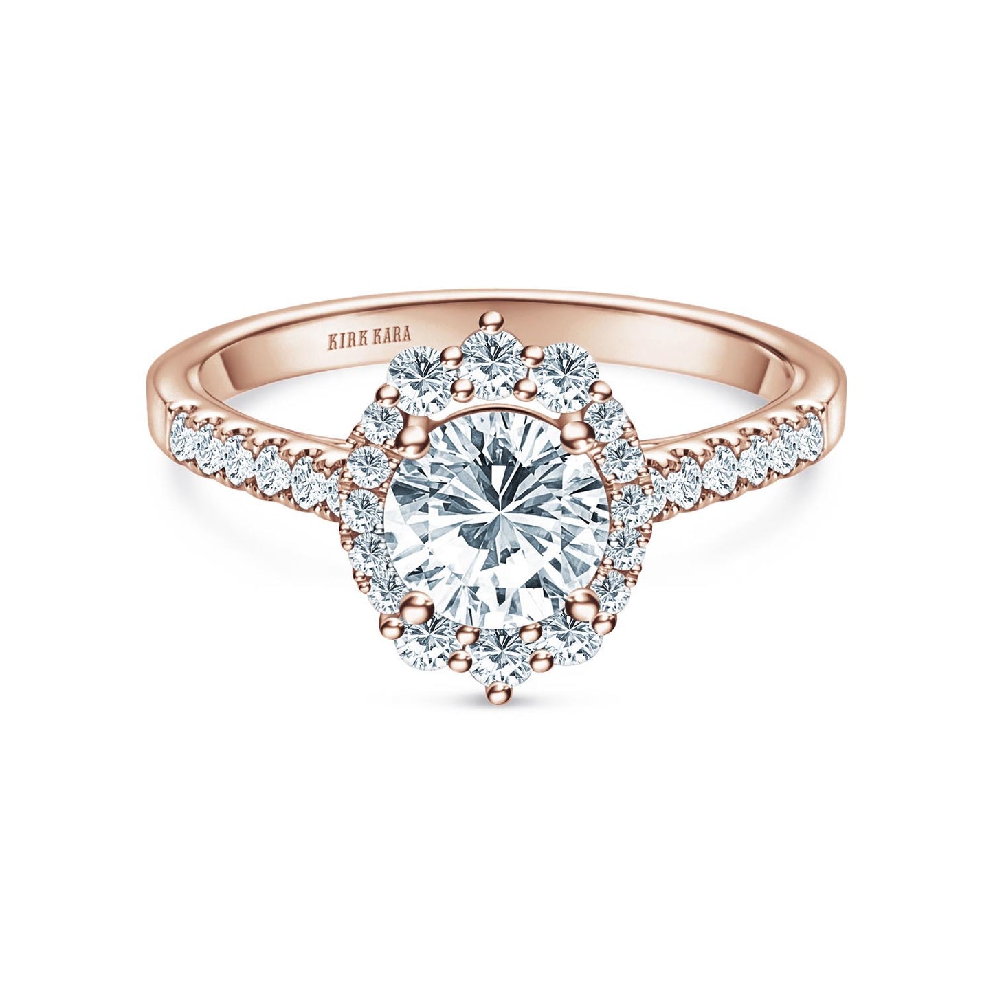 Elegant Round Graduated Halo Diamond Engagement Ring