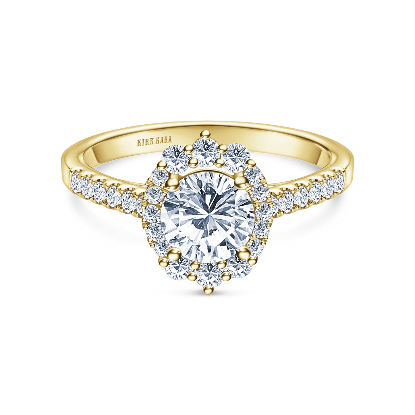 Elegant Round Graduated Halo Diamond Engagement Ring