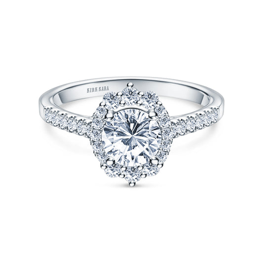 Elegant Graduated Halo Diamond Engagement Ring