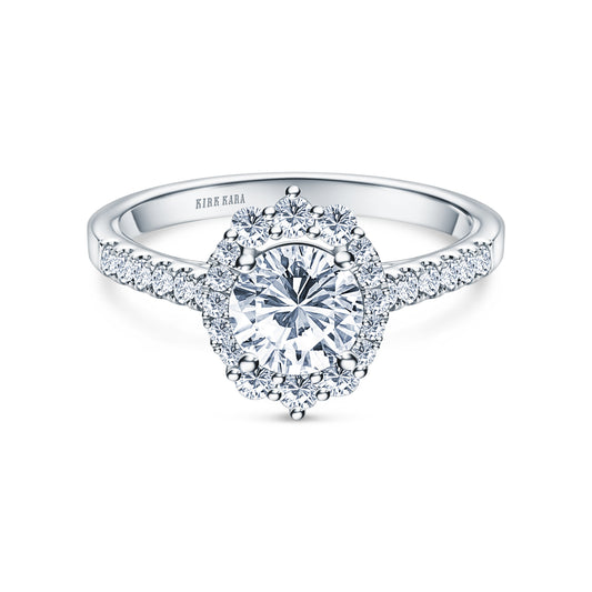 Elegant Round Graduated Halo Diamond Engagement Ring