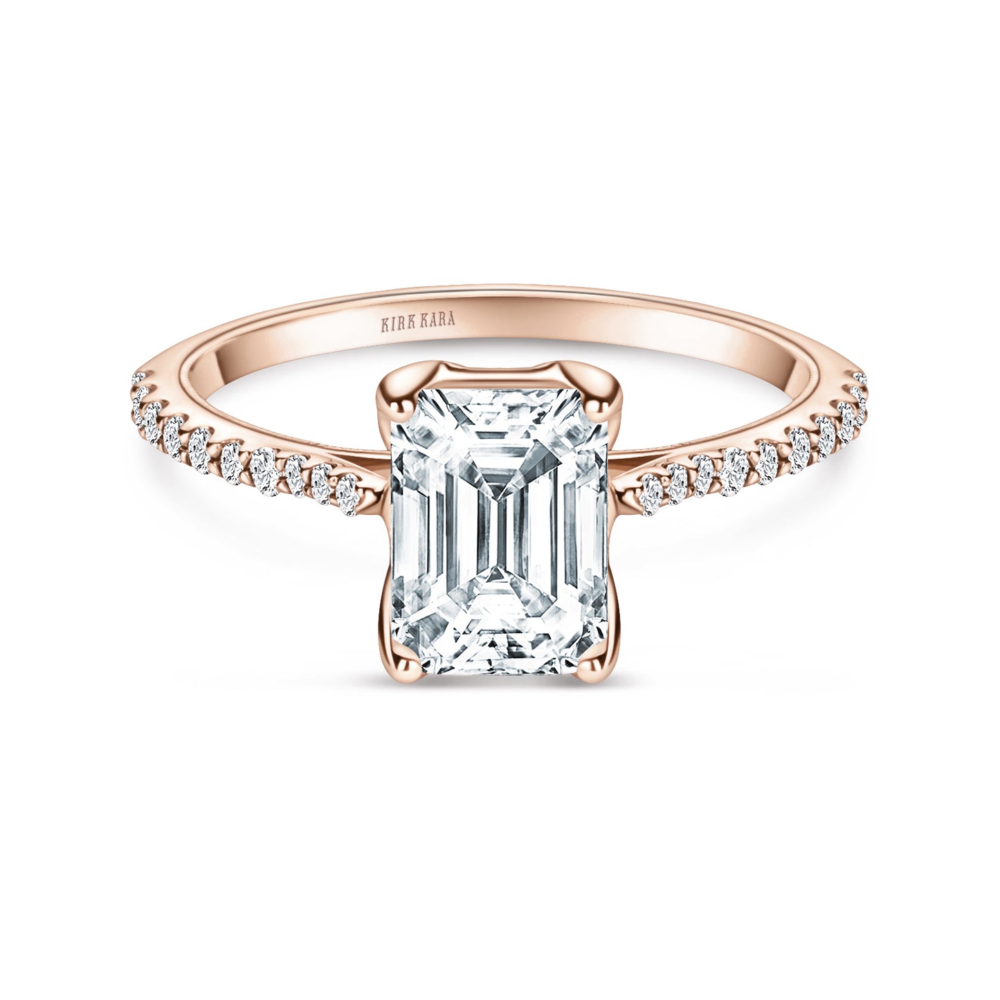 Cathedral Hidden Halo Solitaire Diamond Engagement Ring