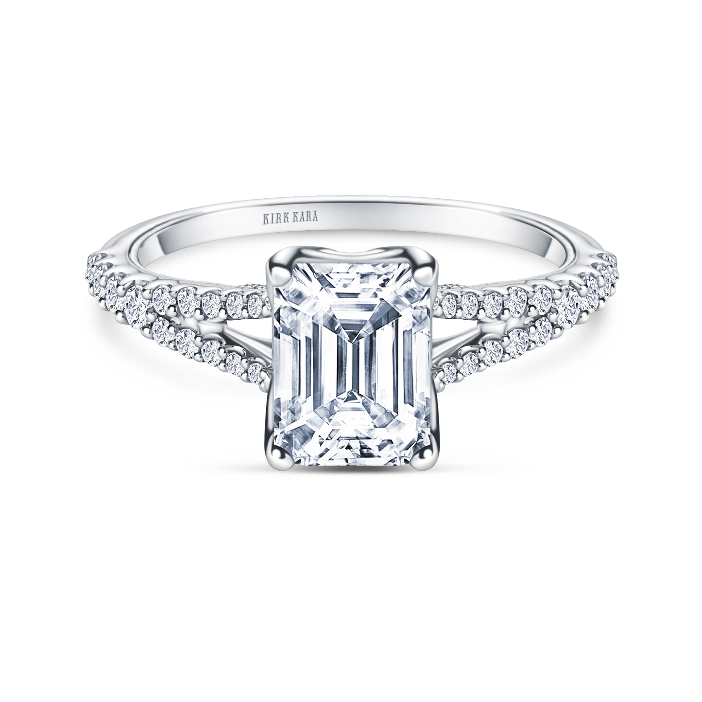 Classic Split Shank Filigree Diamond Engagement Ring