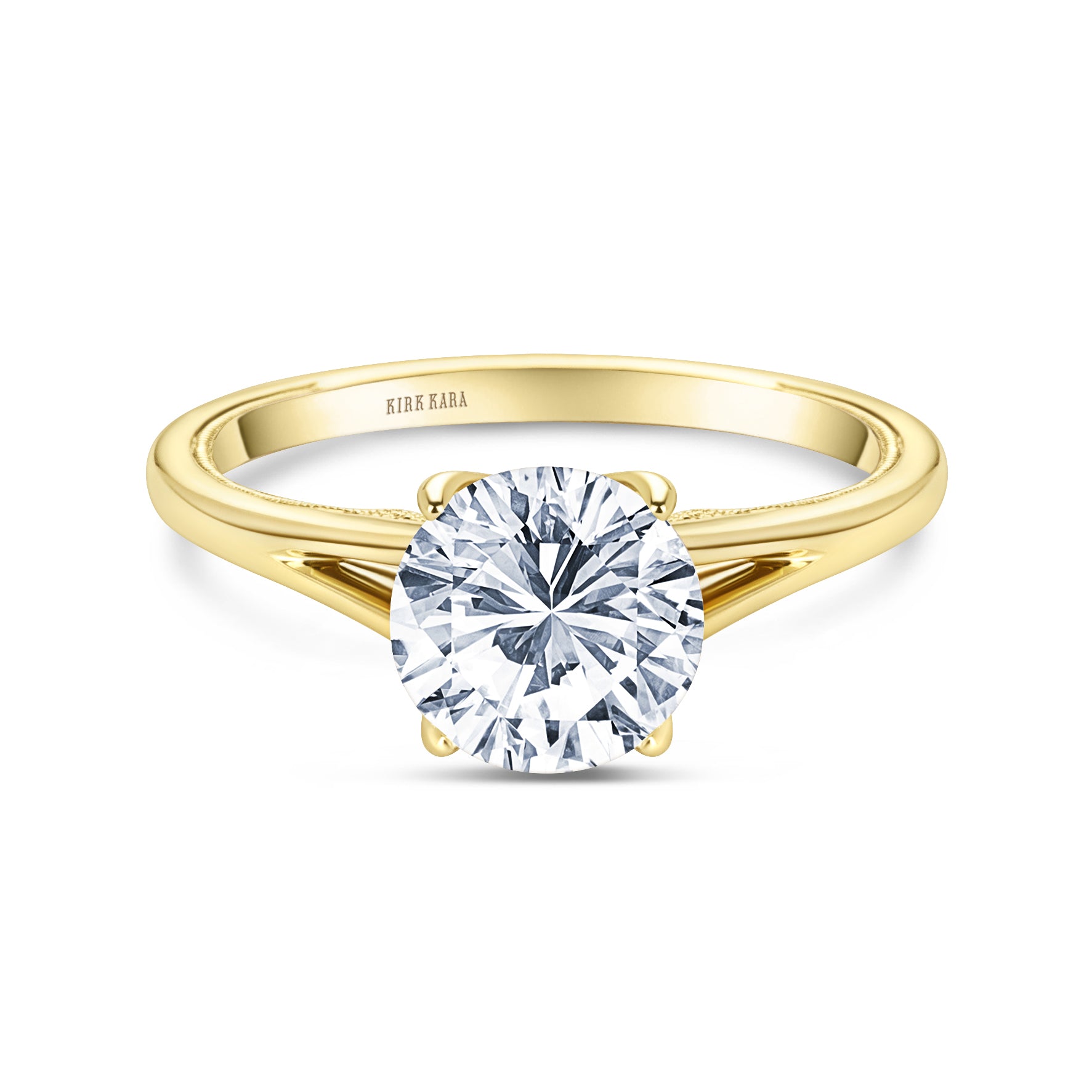 Cross Split Shank Diamond Engagement Ring in White Gold