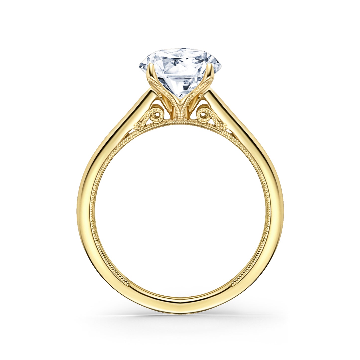 Classic Split Shank High Polish Engagement Ring