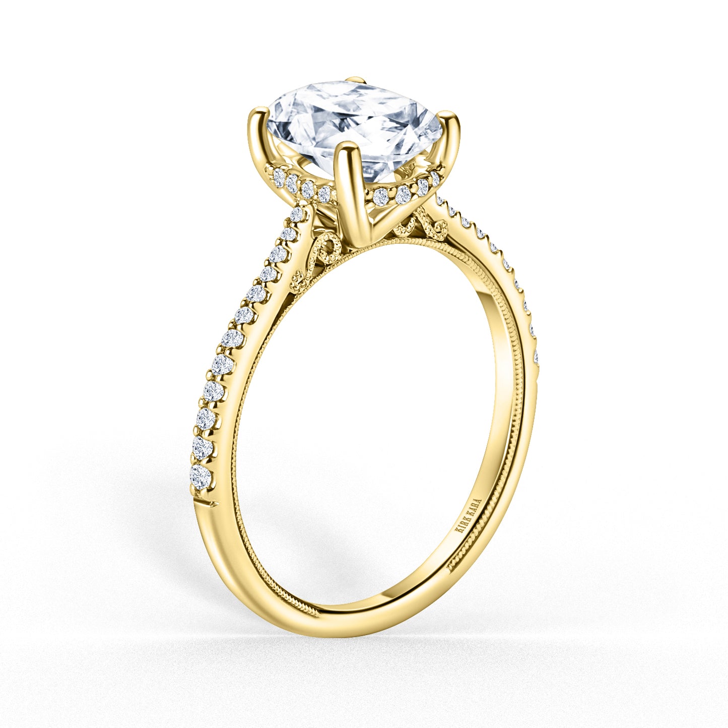 Hidden Halo Classic Solitaire Diamond Engagement Ring