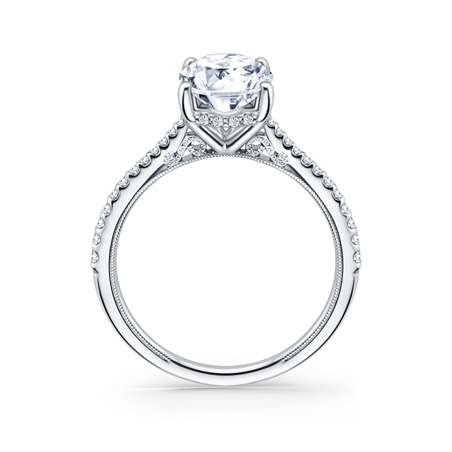 Hidden Halo Classic Solitaire Diamond Engagement Ring