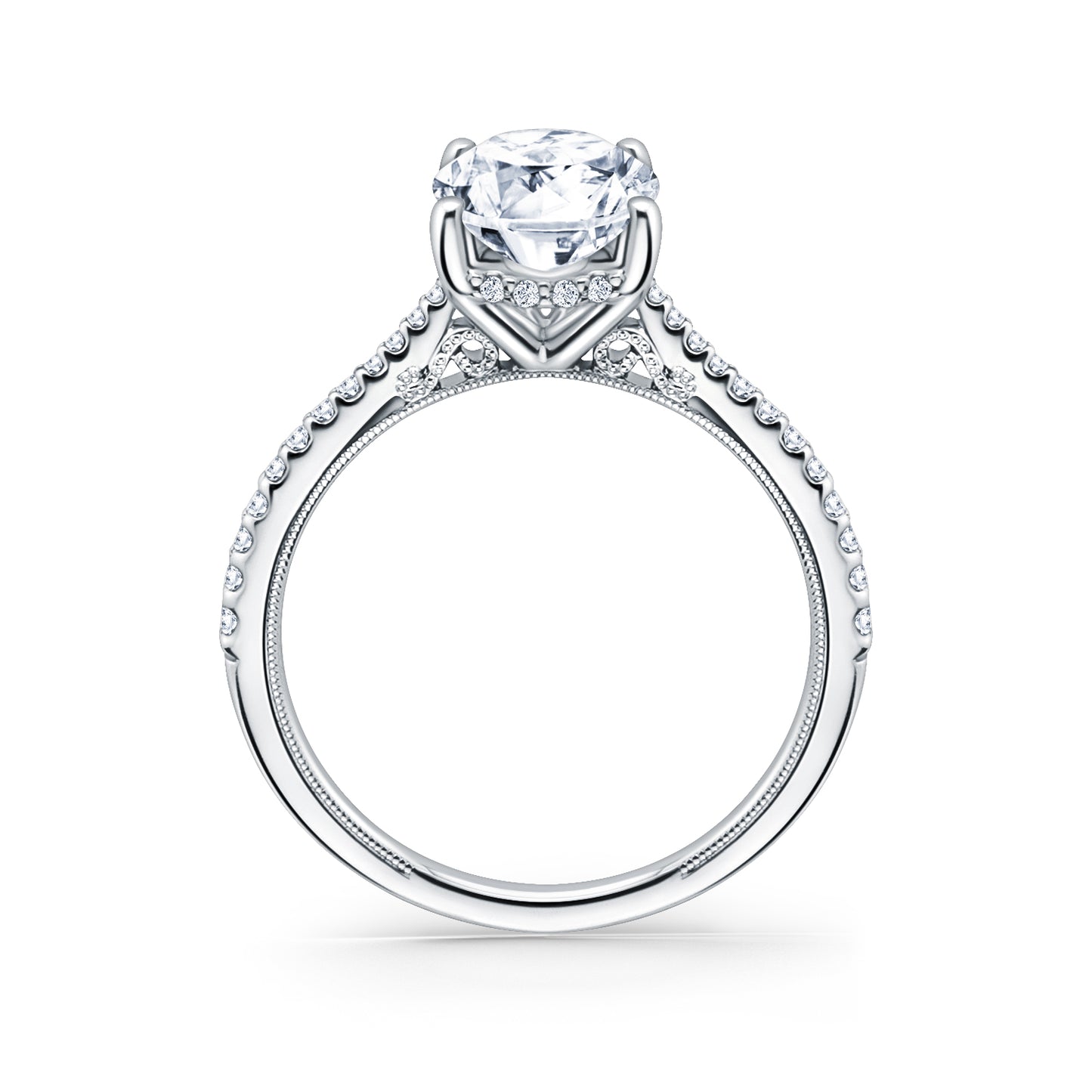 Hidden Halo Classic Solitaire Diamond Engagement Ring