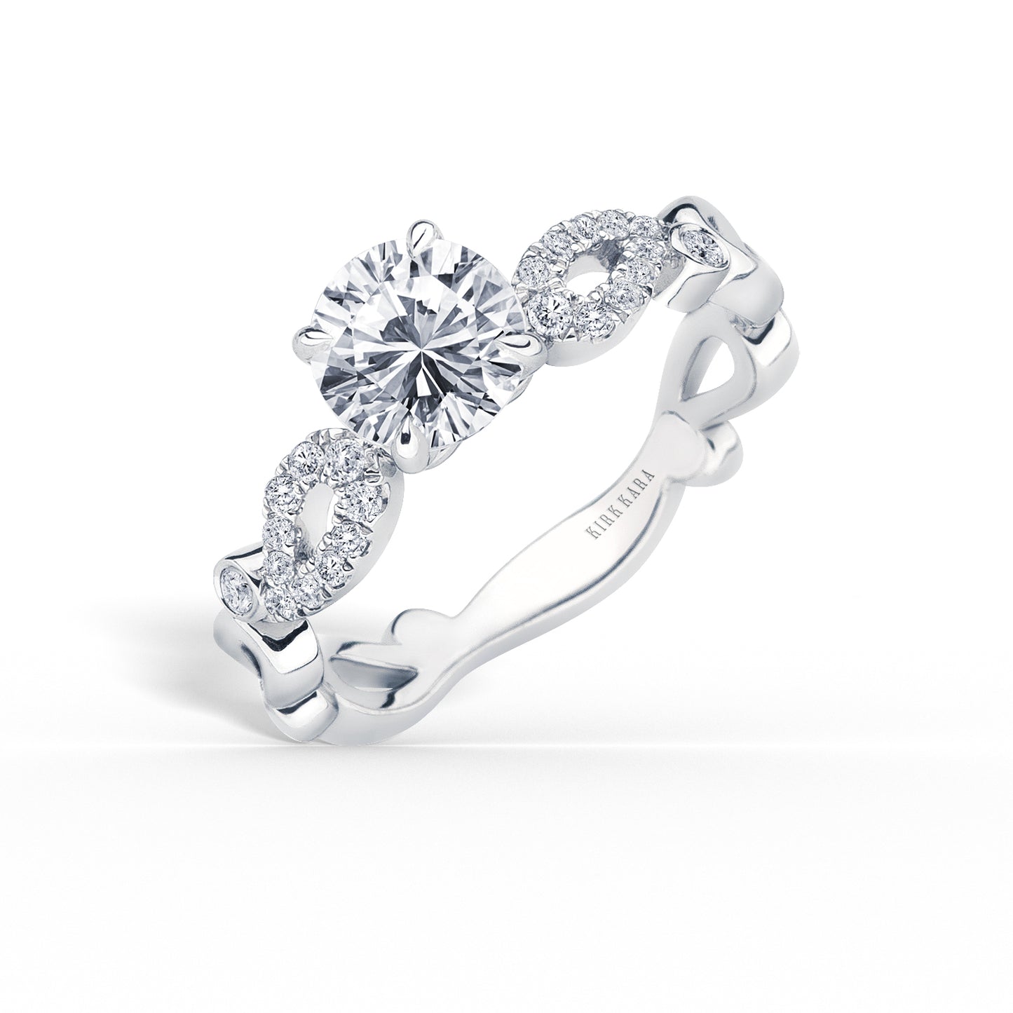 Vintage Inspired Crown Romantic Diamond Engagement Ring