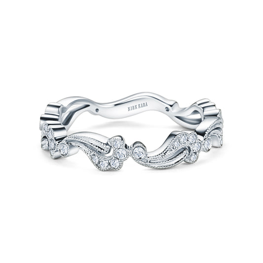 Vintage Inspired Paisley Diamond Wedding Band
