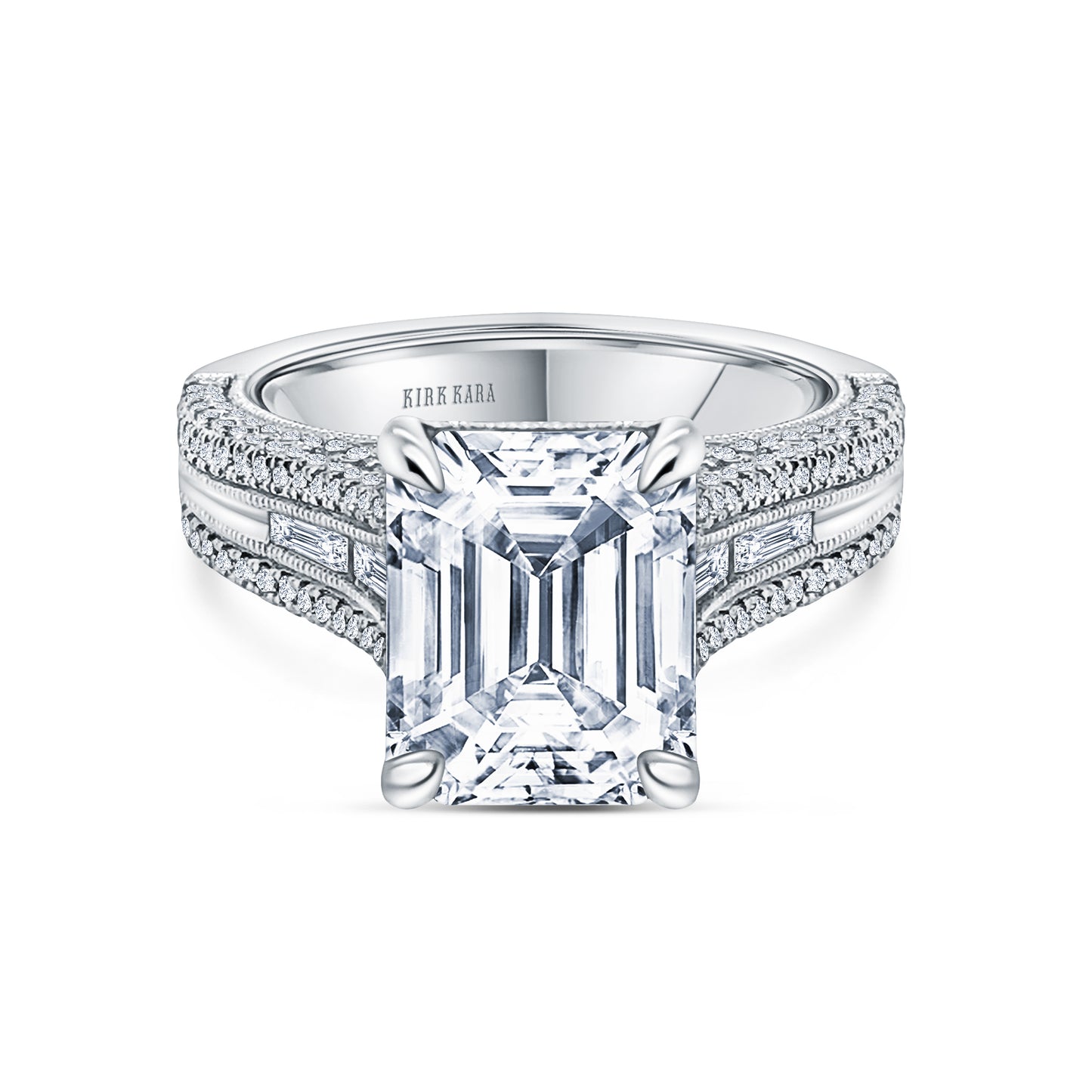 Elegant Micro Pavé Hidden Halo Diamond Engagement Ring