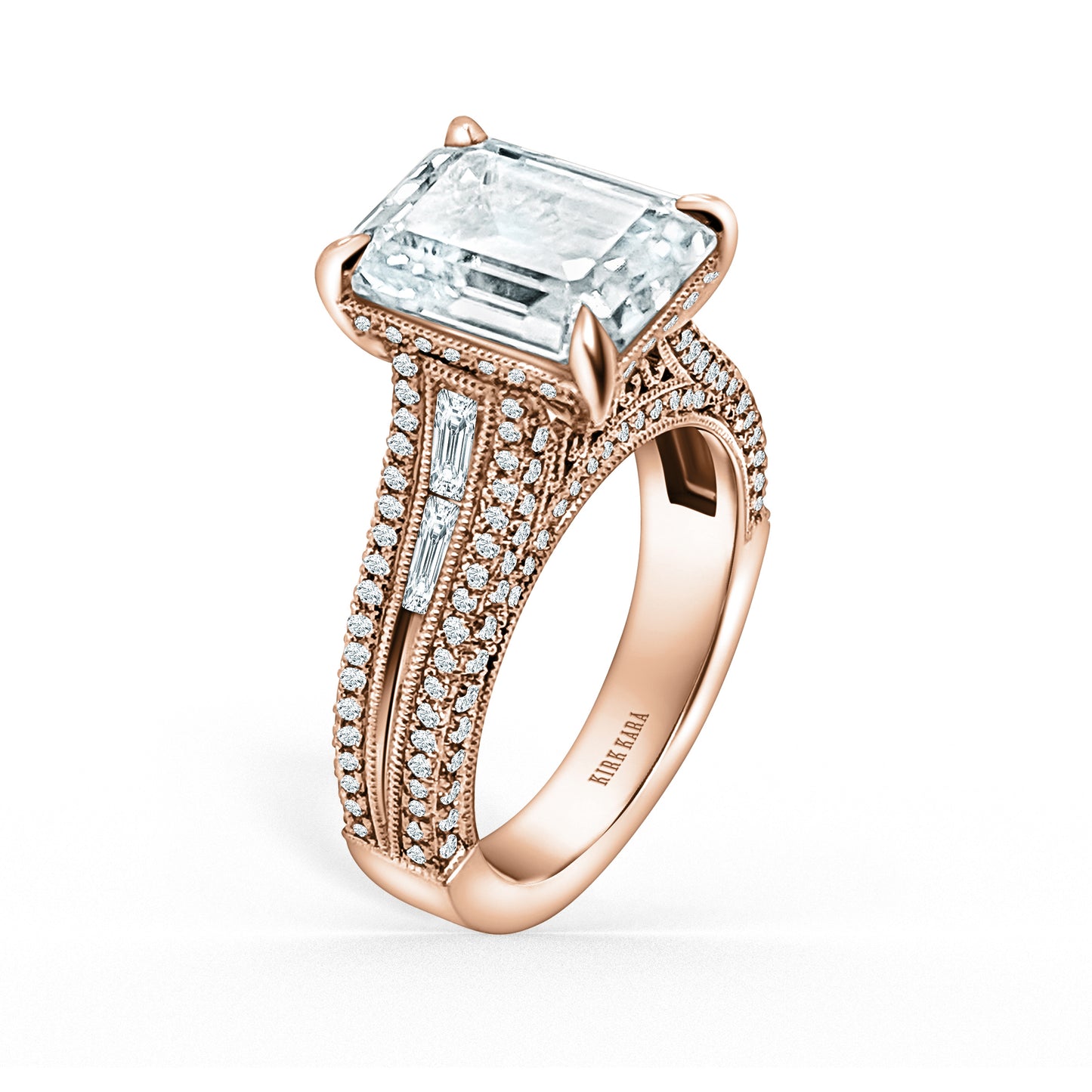 Elegant Micro Pavé Hidden Halo Diamond Engagement Ring