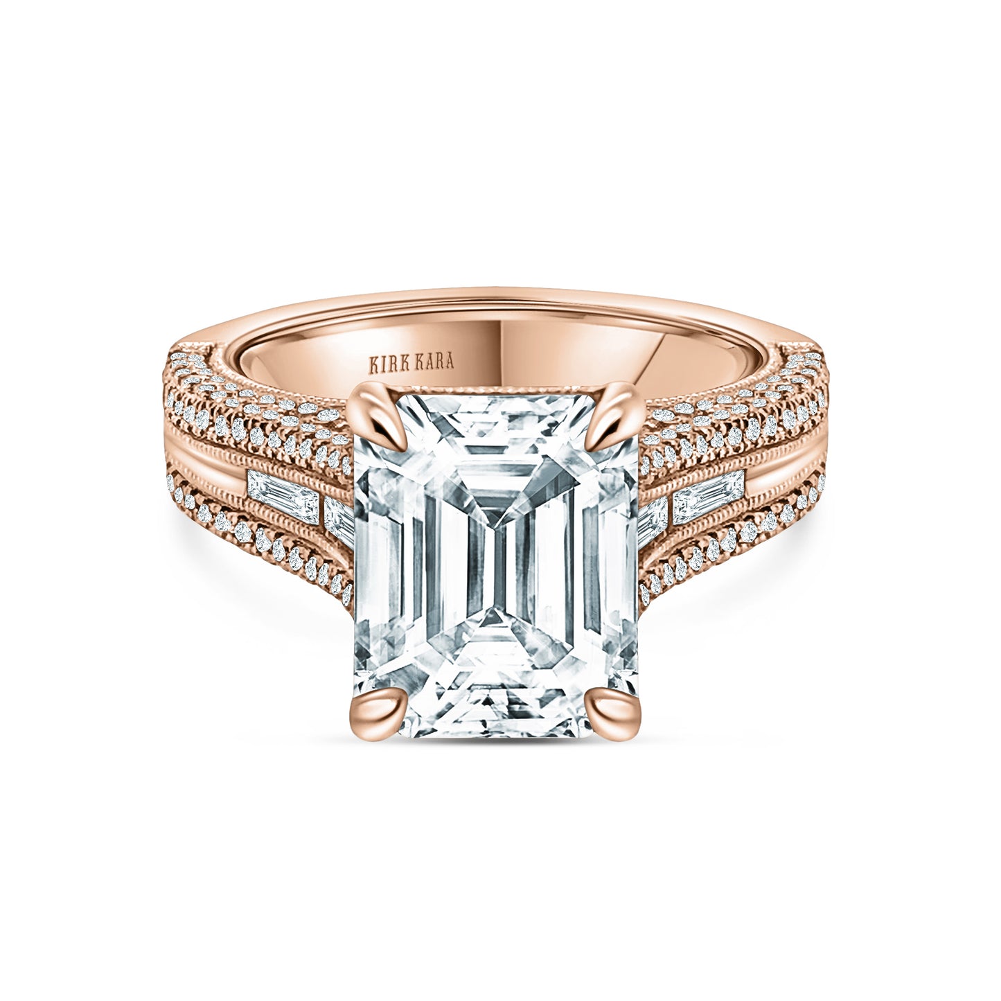 Elegant Micro Pavé Hidden Halo Diamond Engagement Ring