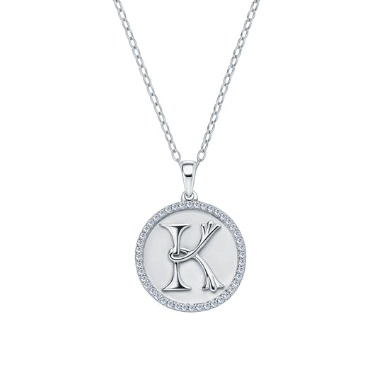 Classic Initial Lab Created Diamond Necklace