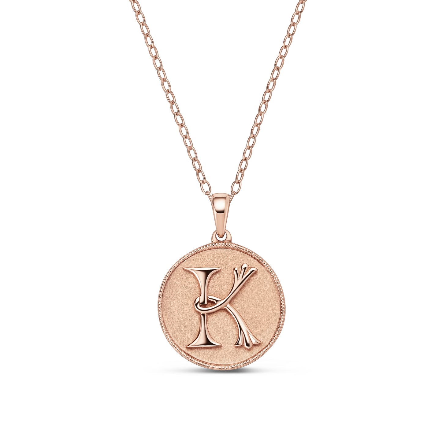 Classic Initial Milgrain Necklace