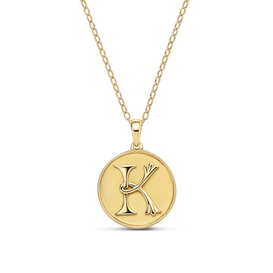 Classic Initial Milgrain Necklace