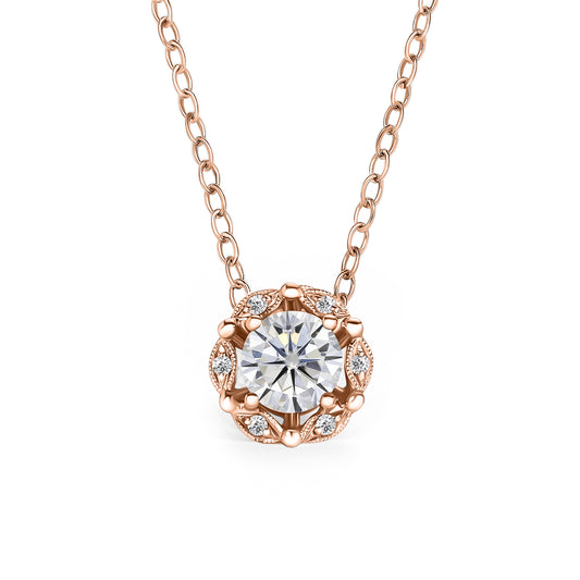 Delicate Floral Lab Grown Diamond Necklace