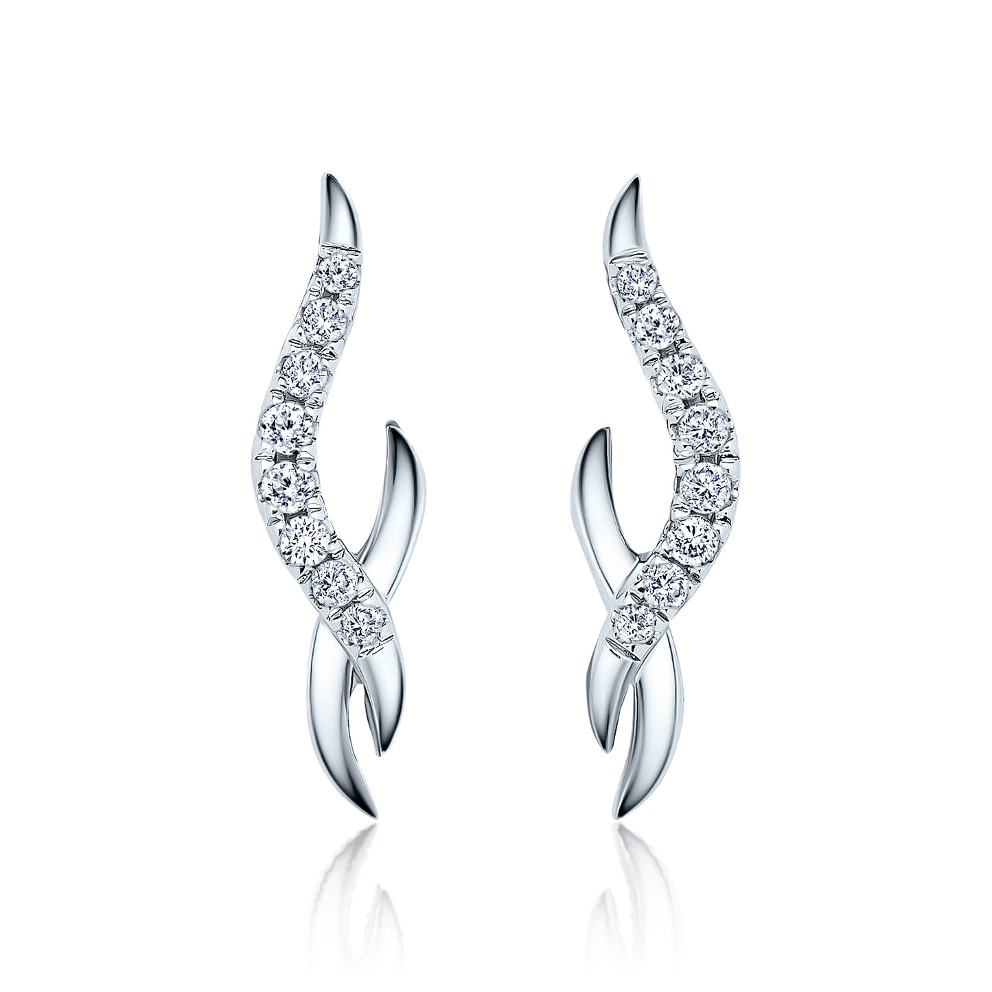 Elegant Diamond Twist Earring Studs