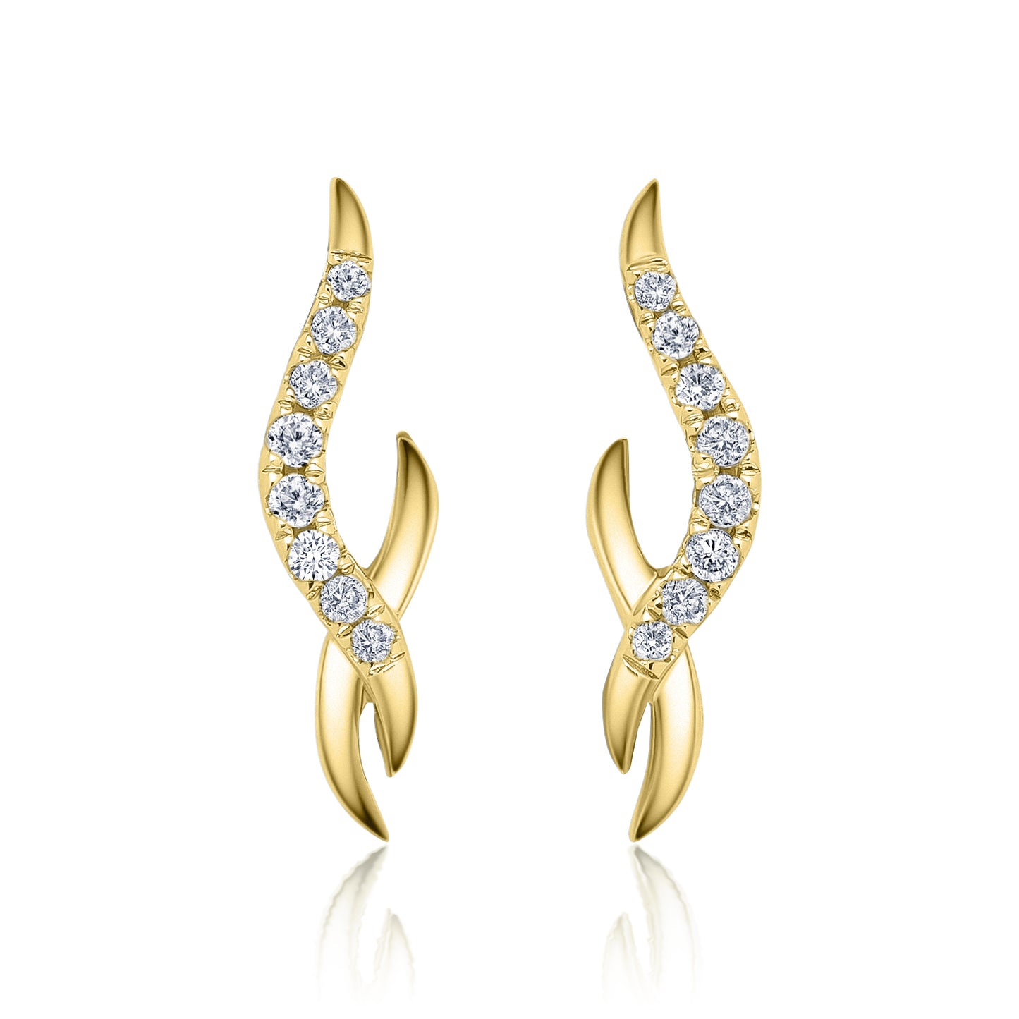 Elegant Diamond Twist Earring Studs