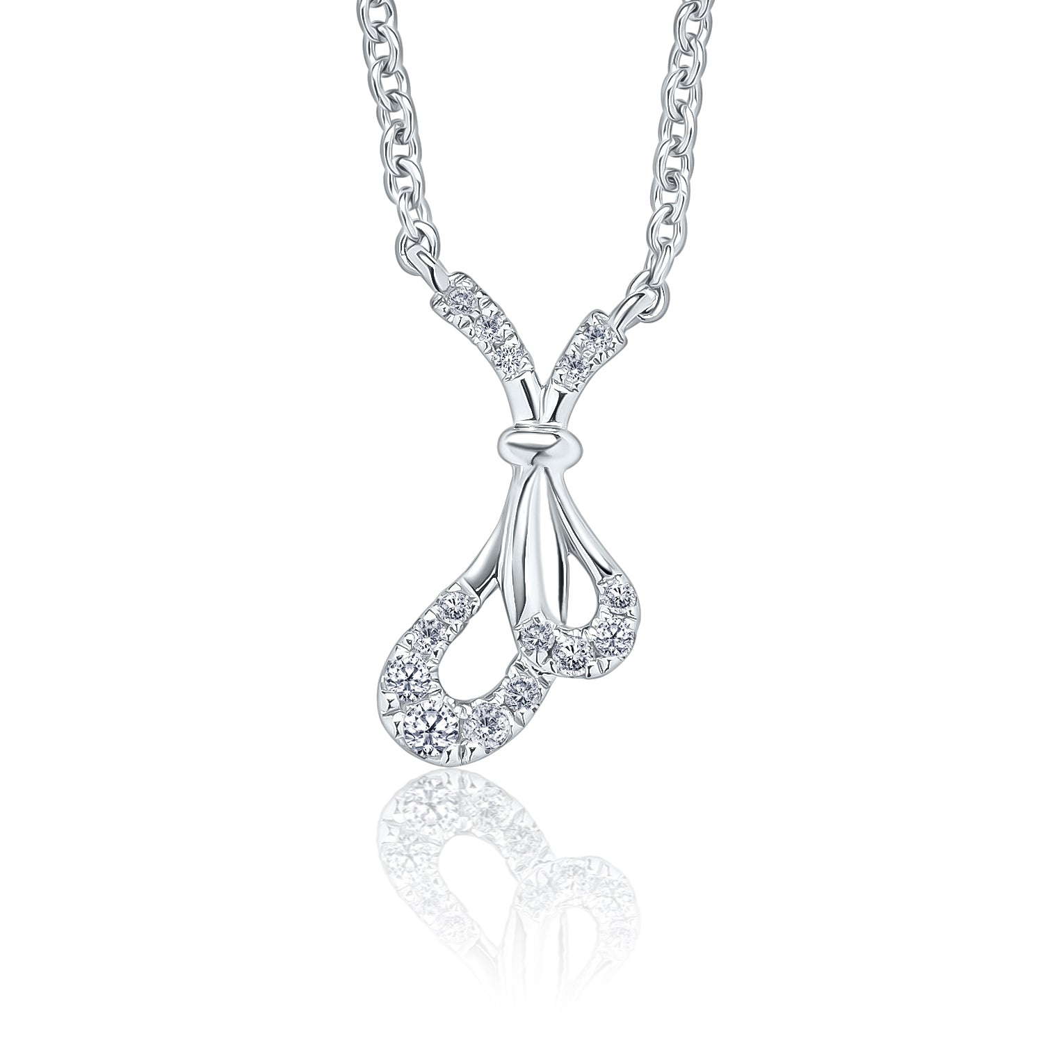 Classic Diamond Bow Necklace