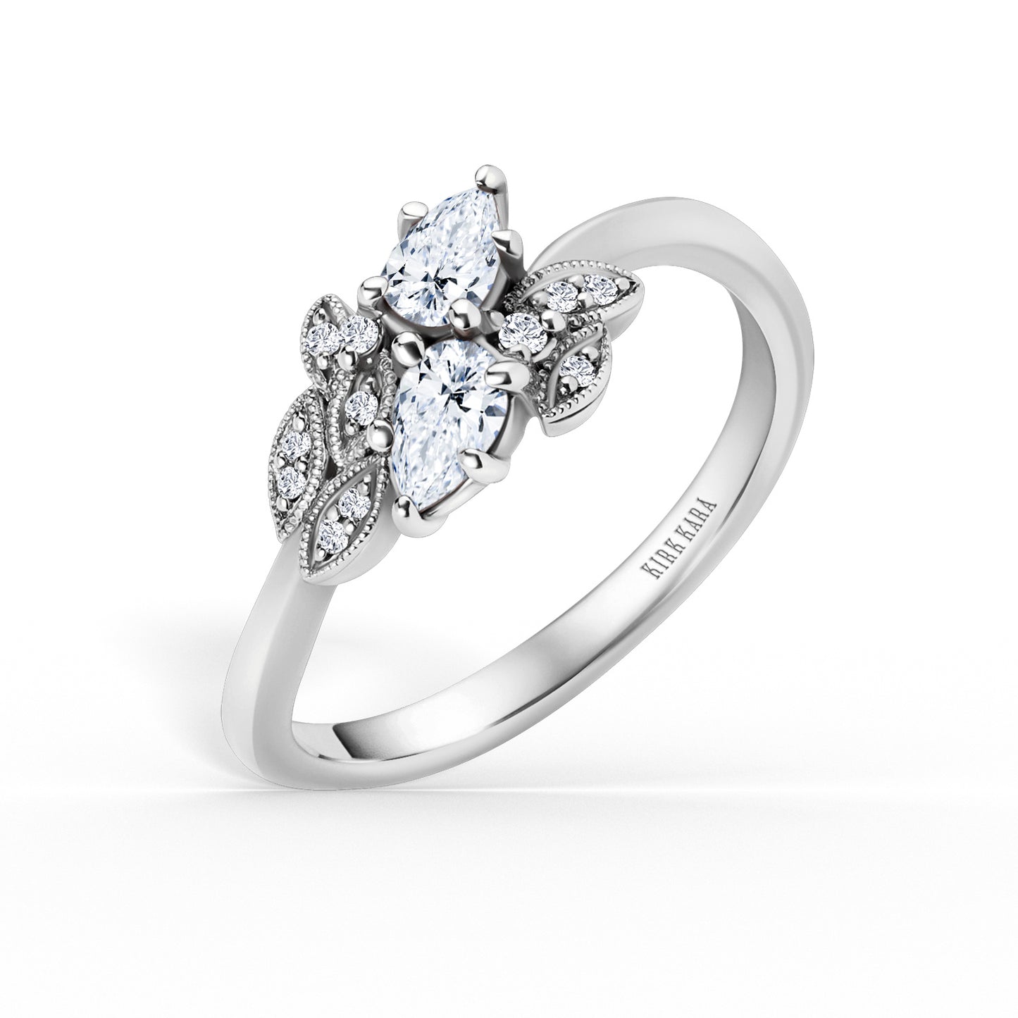 Floral Diamond Milgrain Bypass Fashion Ring