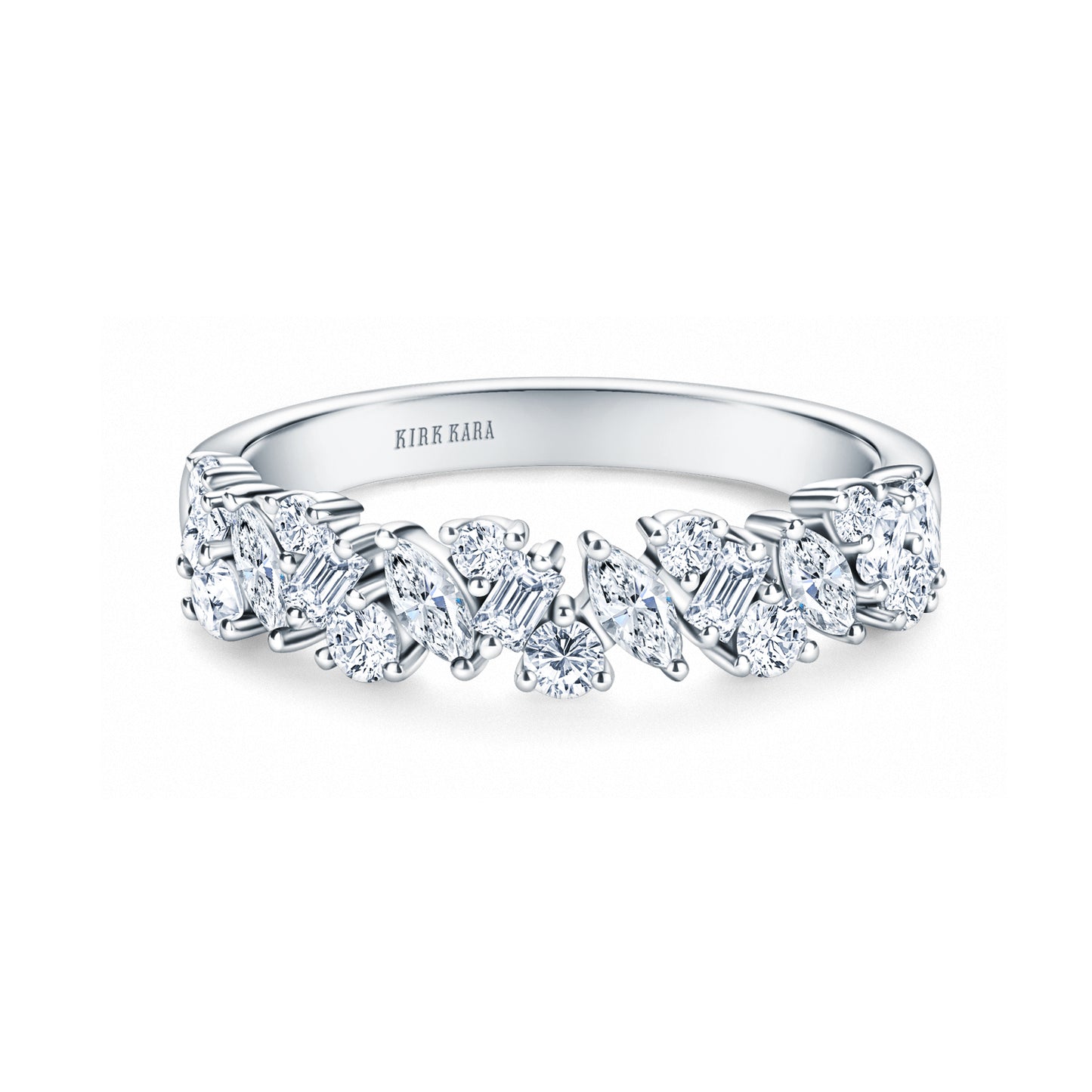 Marquise Baguette Round Diamond Cluster Modern Wedding Band
