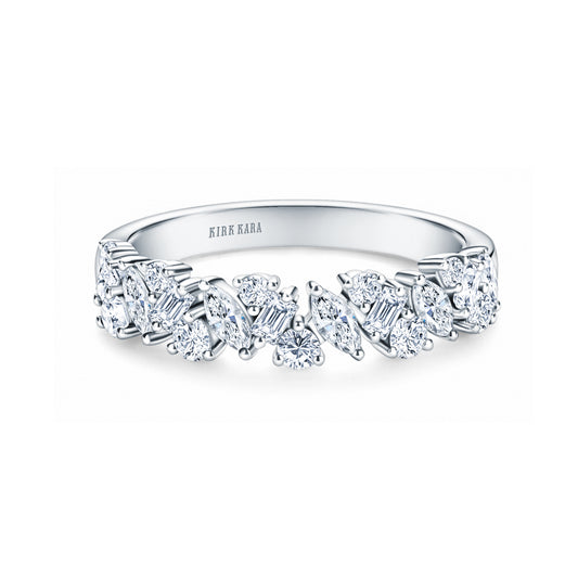 Marquise Baguette Round Diamond Cluster Modern Wedding Band