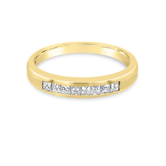 18K Yellow Gold Princess Channel Diamond Band