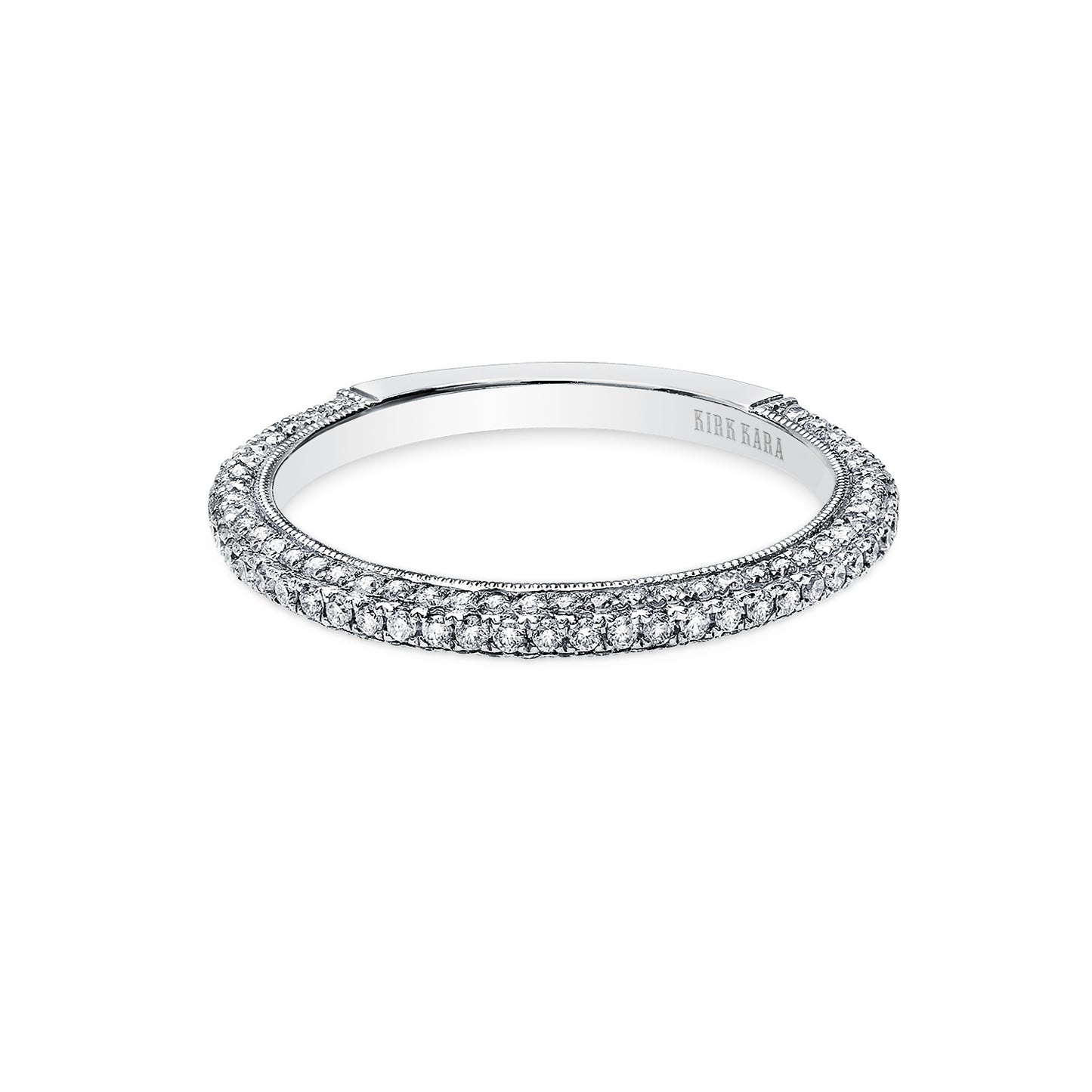 Elegant Milgrain Micro Pavé Diamond Wedding Band