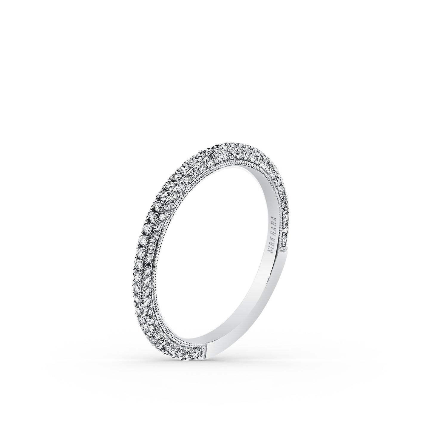 Elegant Milgrain Micro Pavé Diamond Wedding Band