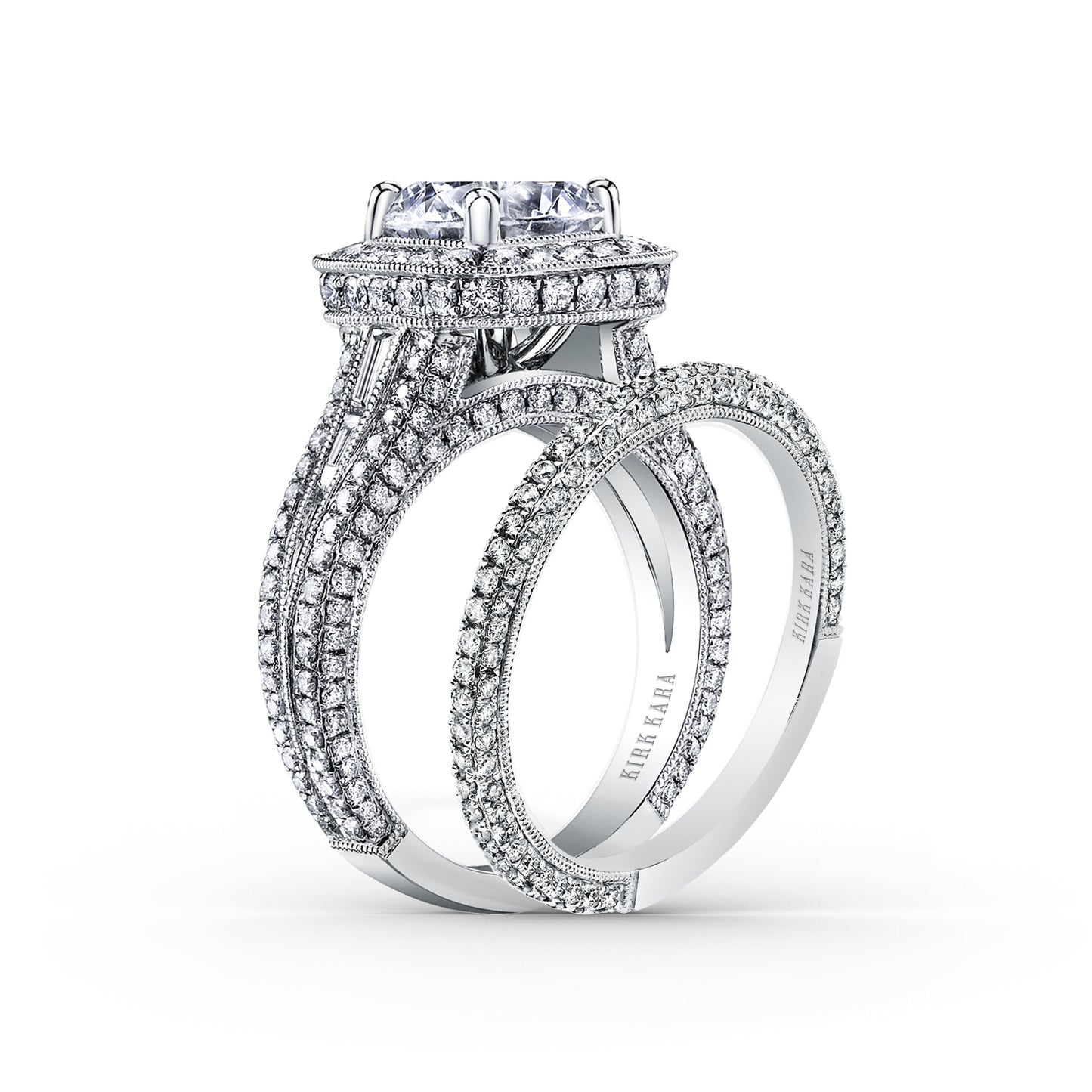 Elegant Micro Pavé Halo Diamond Engagement Ring