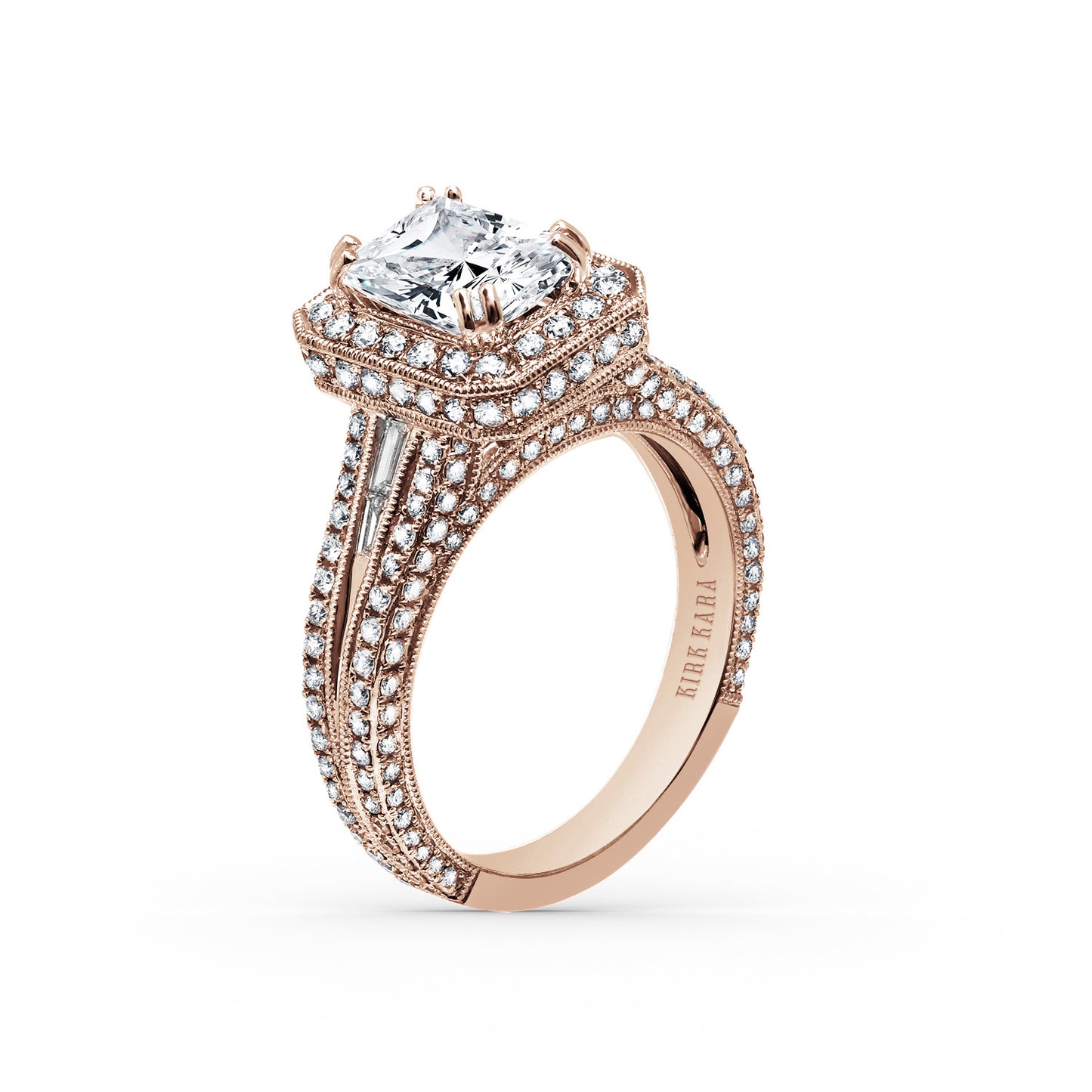 Elegant Micro Pavé Halo Diamond Engagement Ring