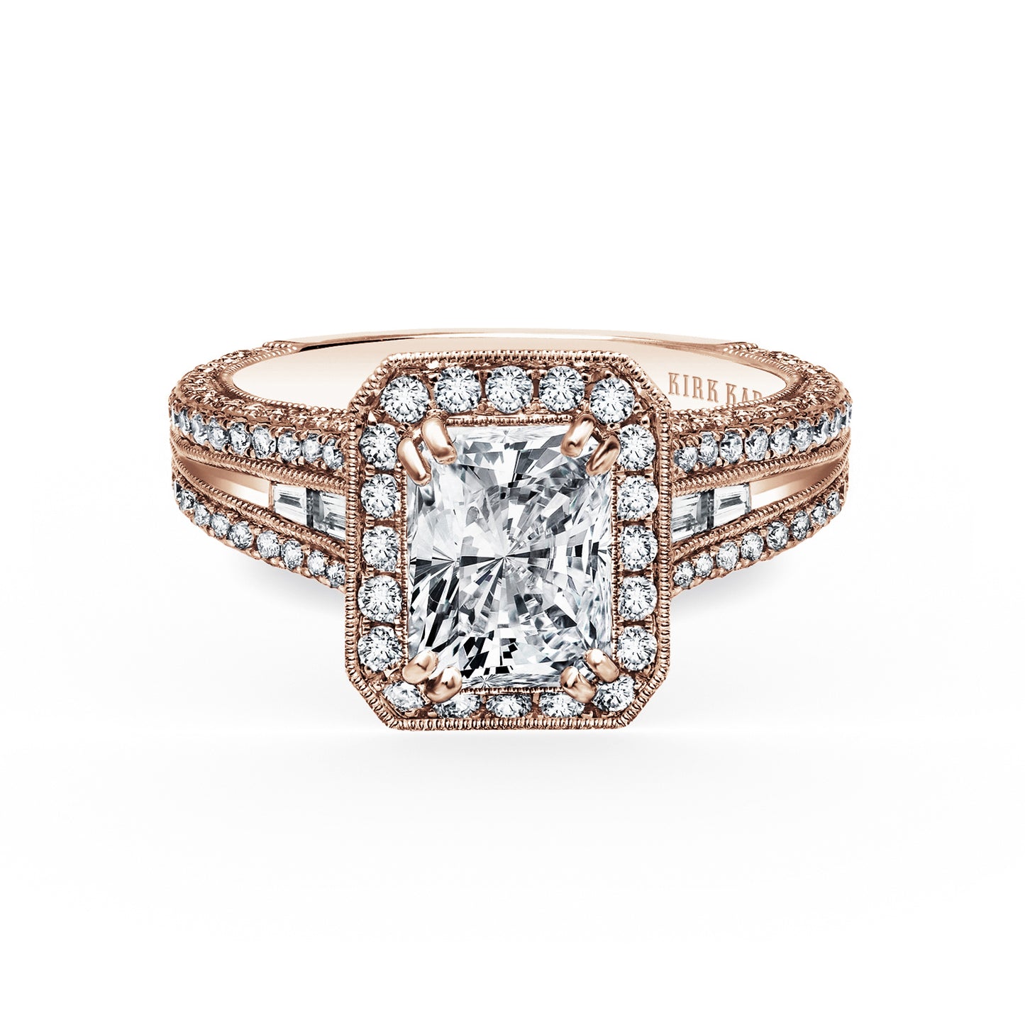 Elegant Micro Pavé Halo Diamond Engagement Ring